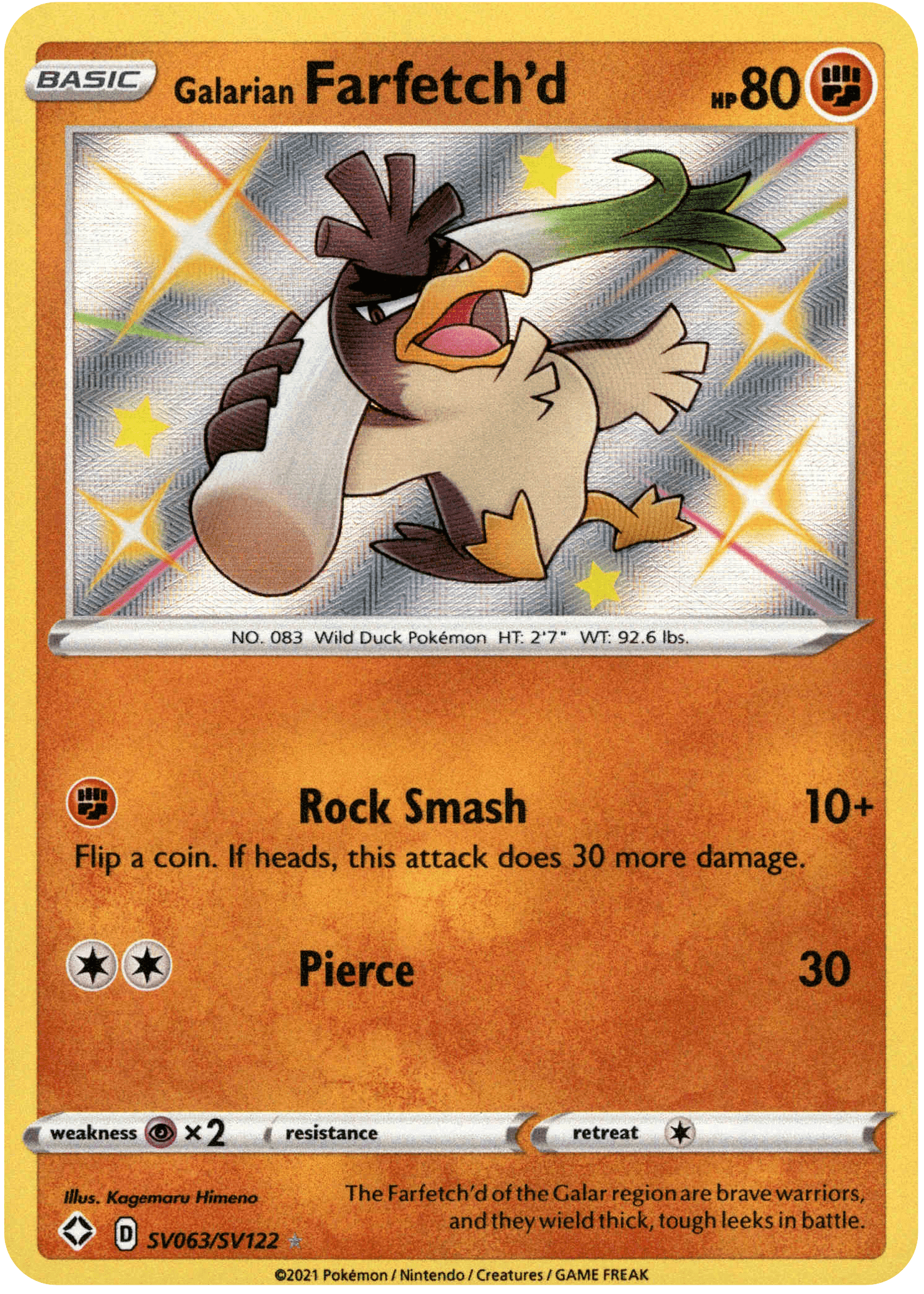 Galarian Farfetch'd - SV063/SV122 - Shining Fates - Holo - Card Cavern