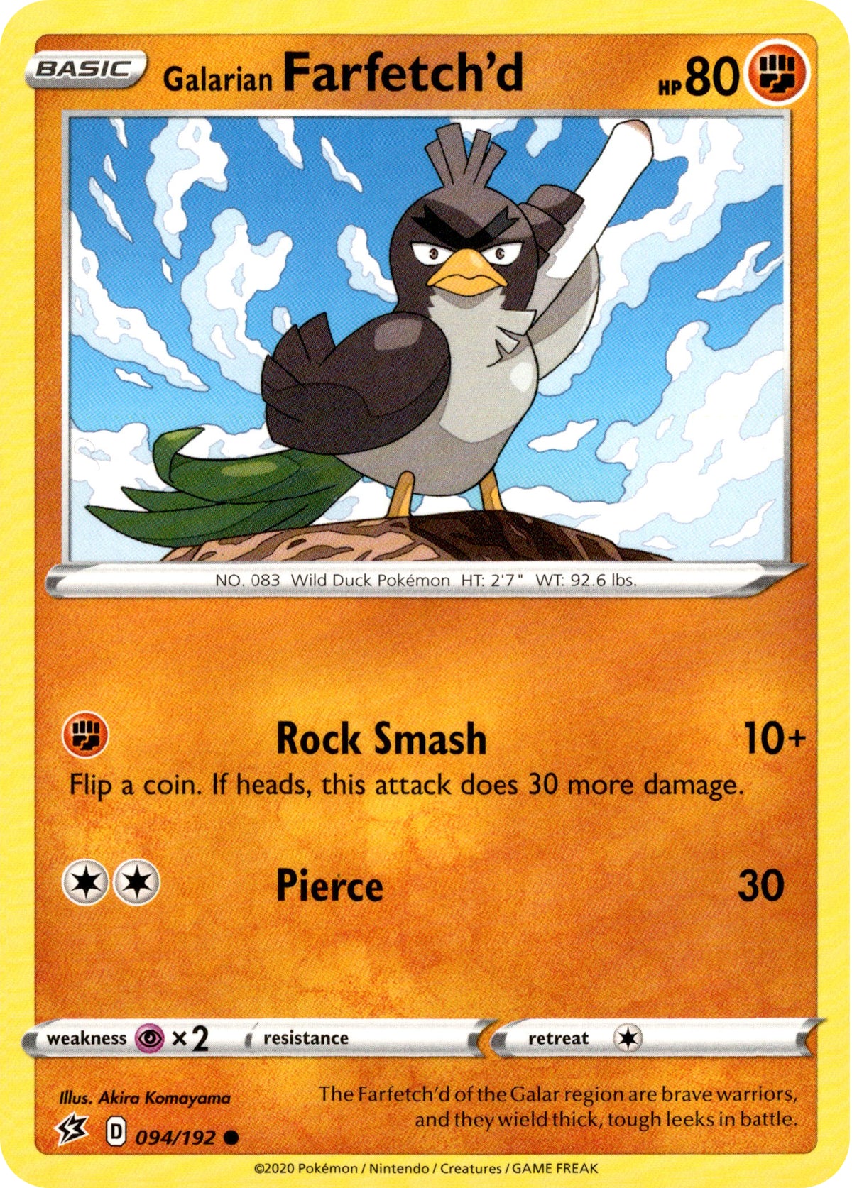 Galarian Farfetch'd - 94/192 - Rebel Clash - Card Cavern
