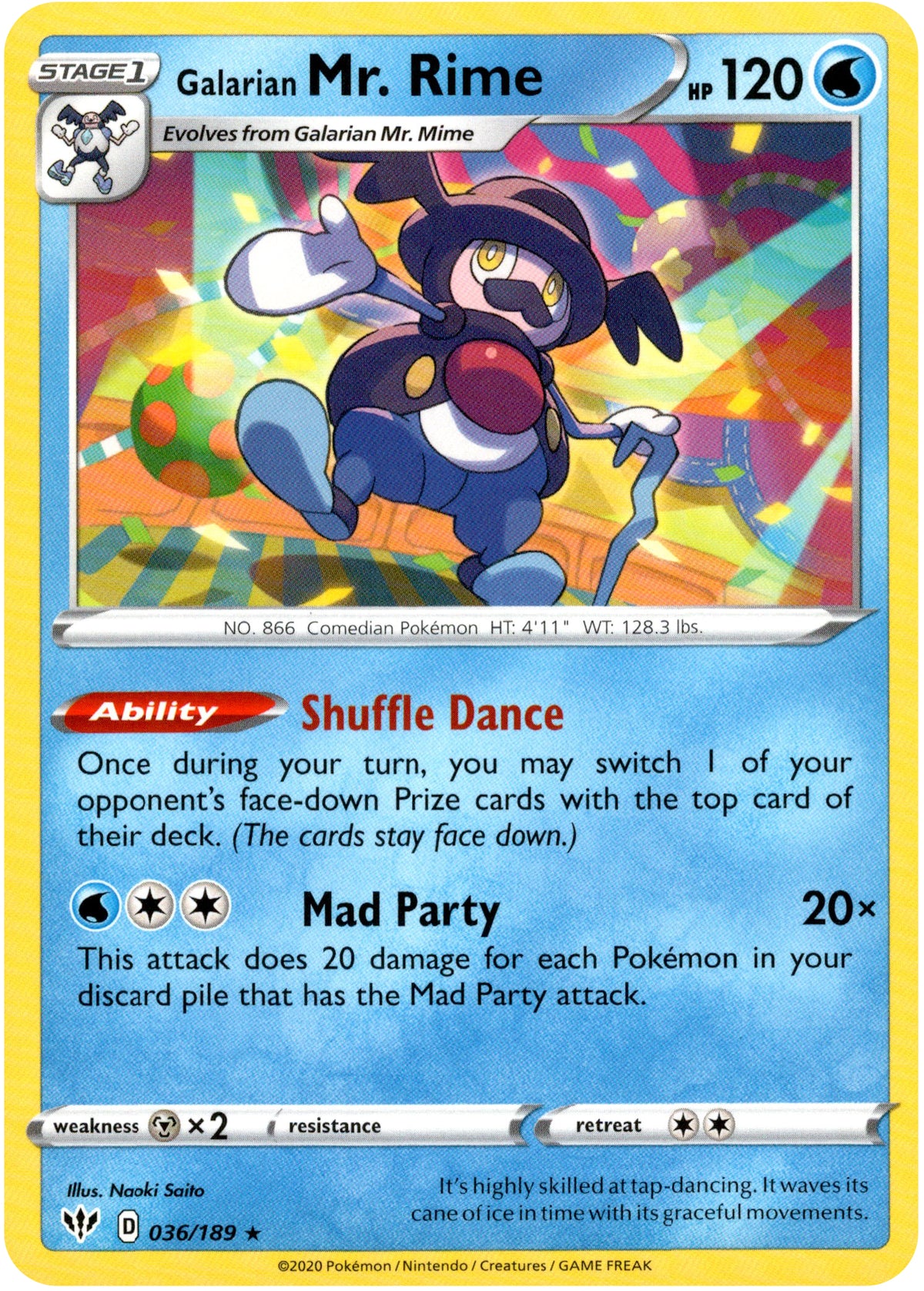 Galarian Mr. Rime - 36/189 - Darkness Ablaze - Card Cavern