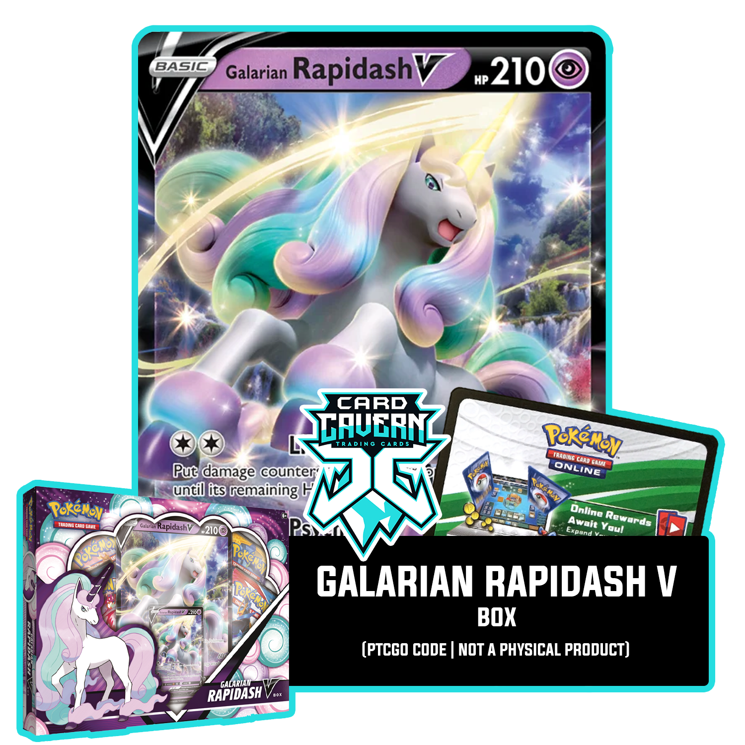 Galarian Rapidash V SWSH111 PTCGO Code - Card Cavern