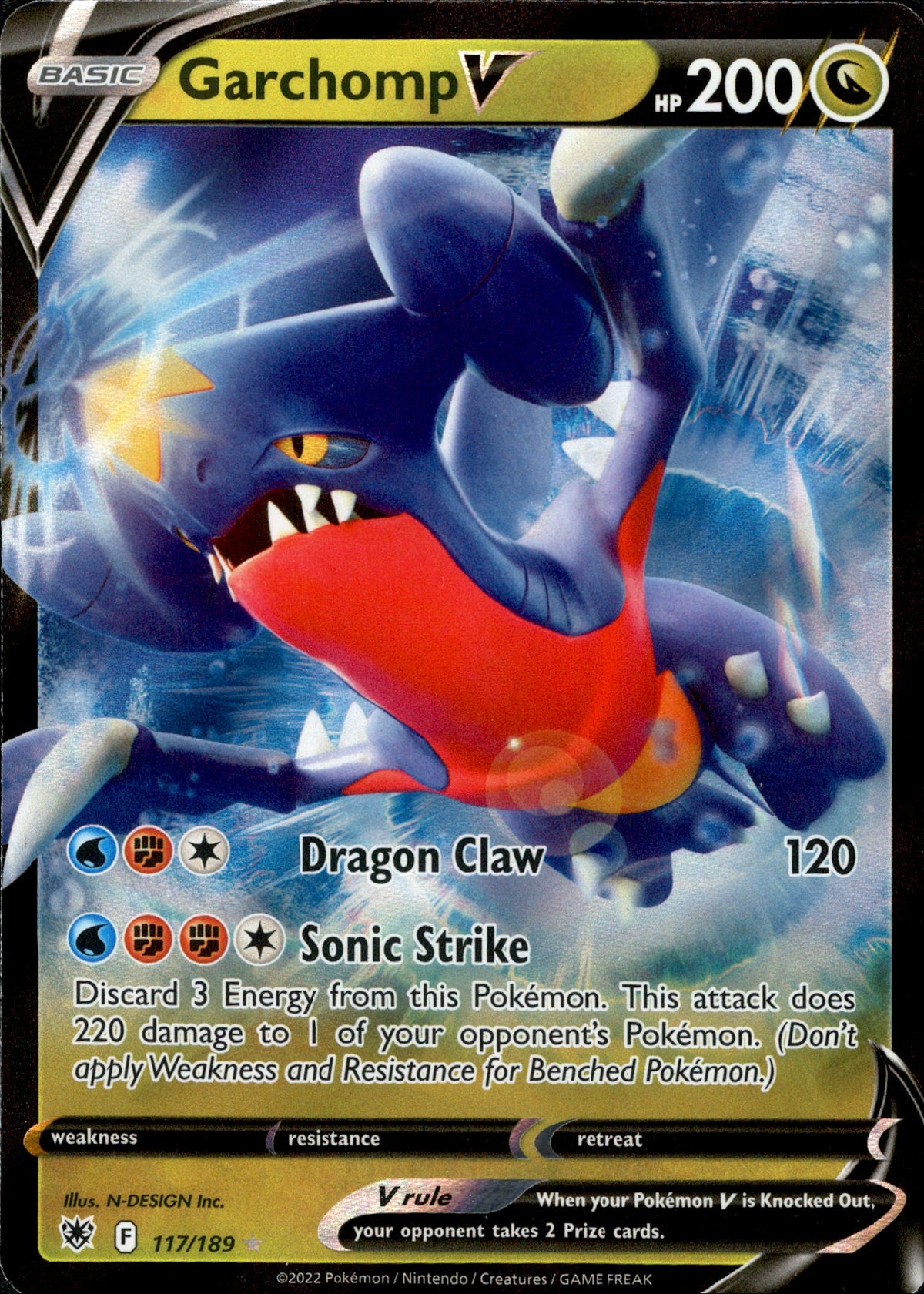 Garchomp V - 117/189 - Astral Radiance - Holo - Card Cavern