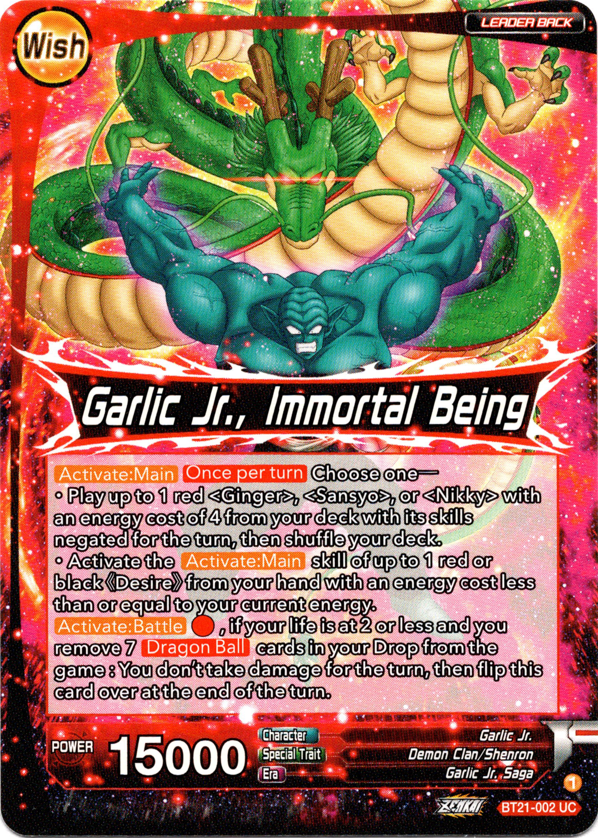 Garlic Jr. // Garlic Jr., Immortal Being - BT21-002 - Wild Resurgence - Card Cavern