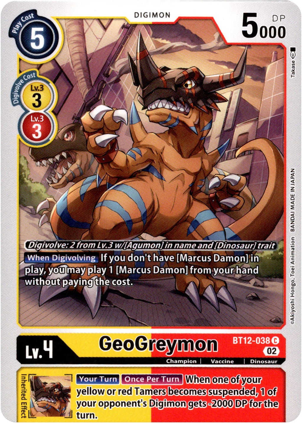 greymon digimon card GeoGreymon - BT12-038 C