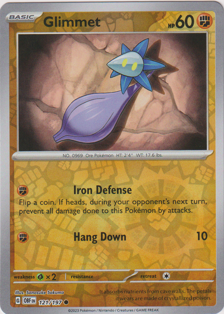 pokemon obsidian flames card prices Glimmet - 121/197 - Obsidian Flames