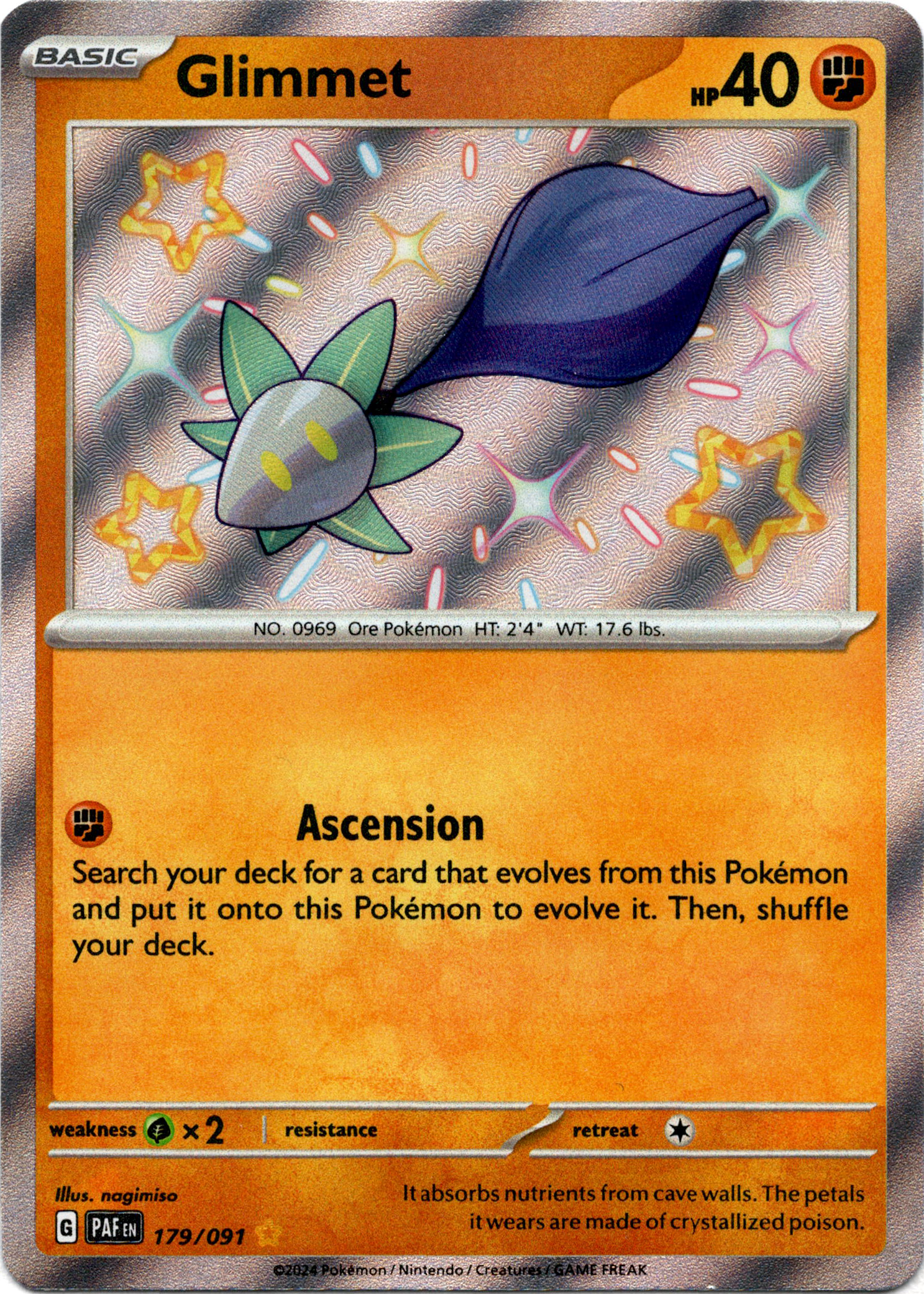 Glimmet - 179/091 - Paldean Fates - Holo - Card Cavern
