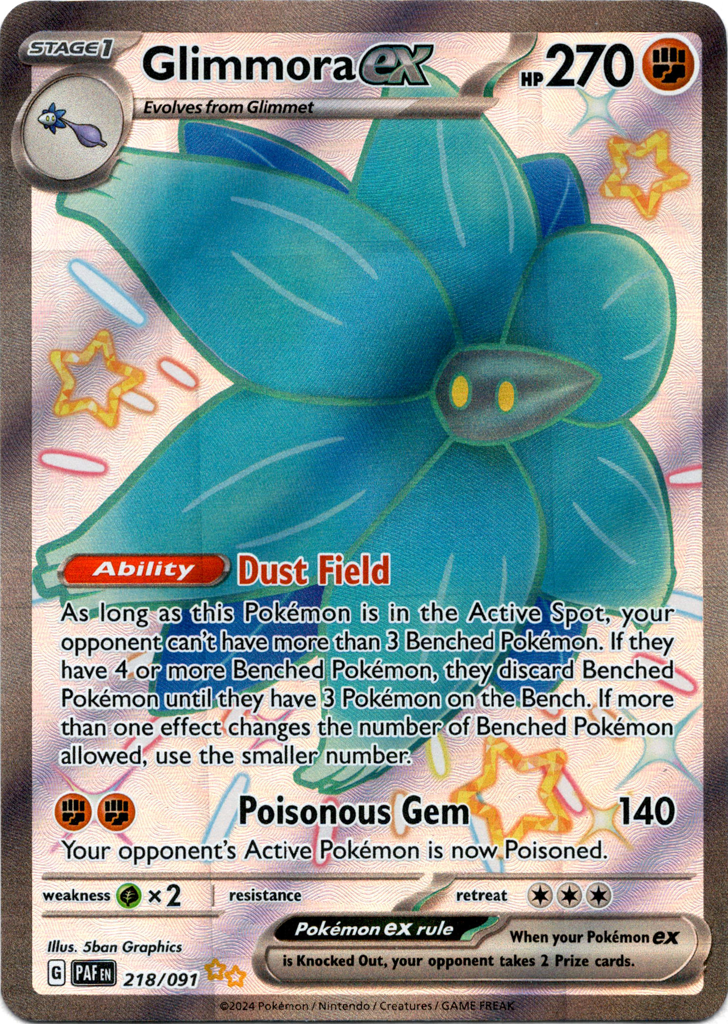 Glimmora ex - 218/091 - Paldean Fates - Holo - Card Cavern