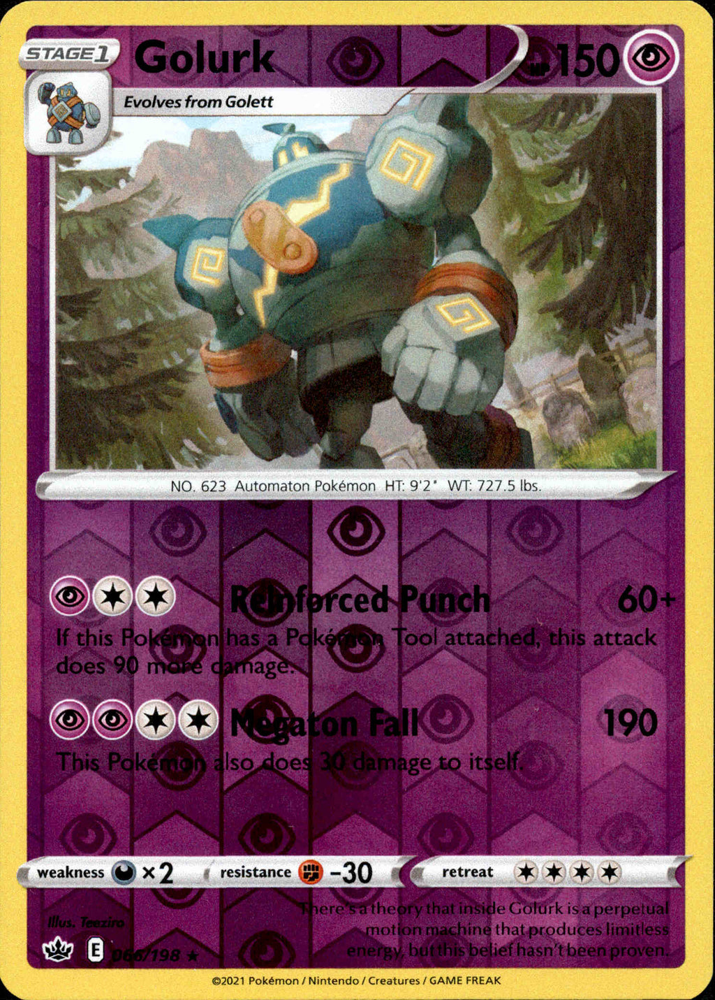 golurk pokemon card Golurk - 066/198 - Chilling Reign