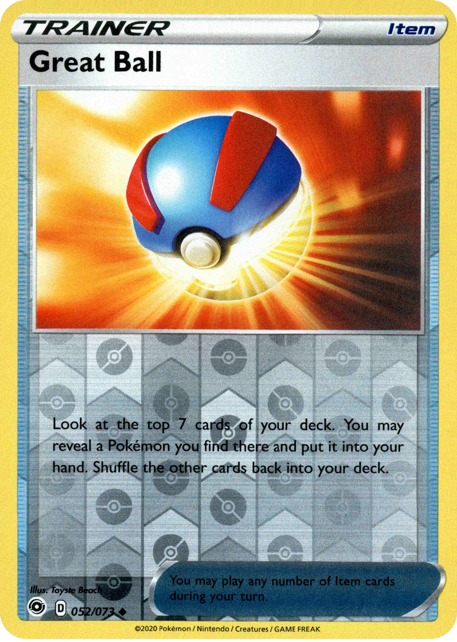 Great Ball - 52/73 - Champion's Path - Reverse Holo - Card Cavern