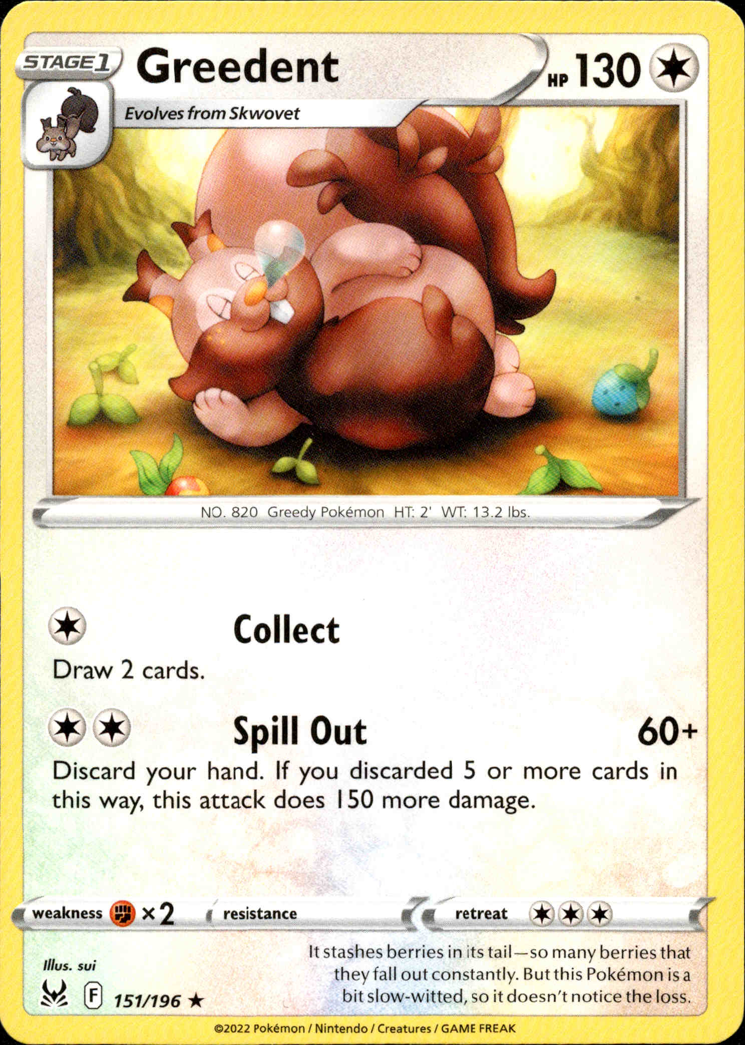 Greedent - 151/196 - Lost Origin - Card Cavern
