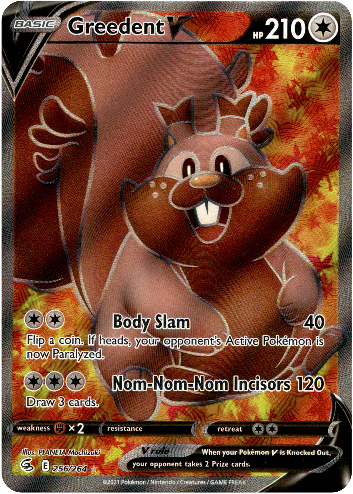 Greedent V Full Art - 256/264 - Fusion Strike - Holo - Card Cavern