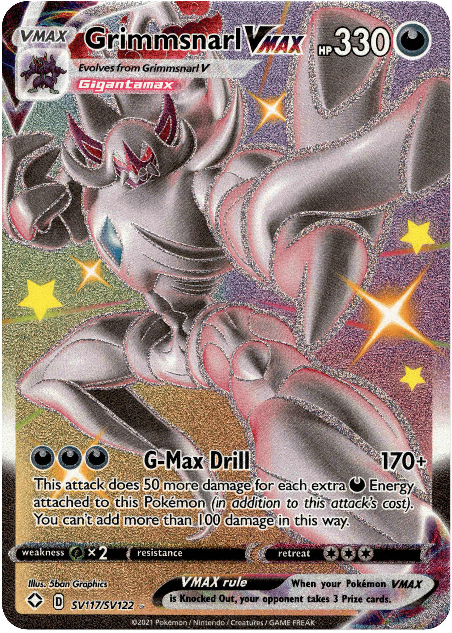 Grimmsnarl VMAX - SV117/SV122 - Shining Fates - Holo - Card Cavern