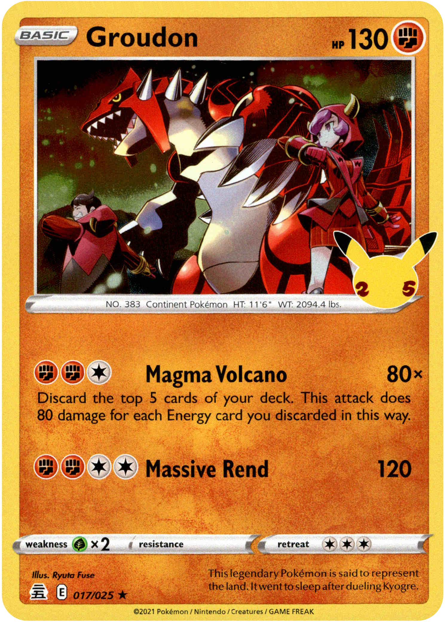 Groudon - 017/025 - Celebrations - Holo - Card Cavern