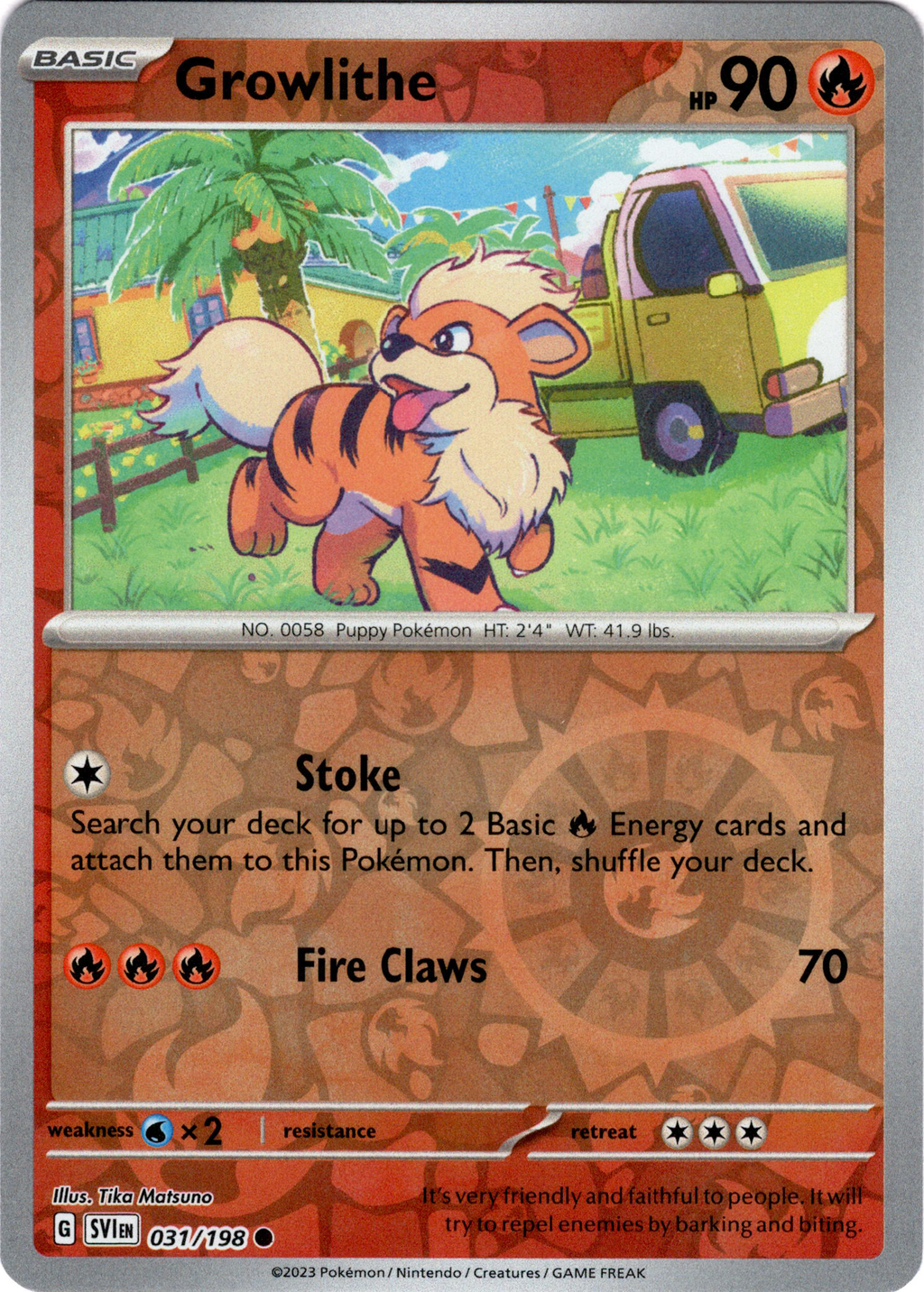 growlithe pokemon card holographic Growlithe - 031/198 - Scarlet & Violet