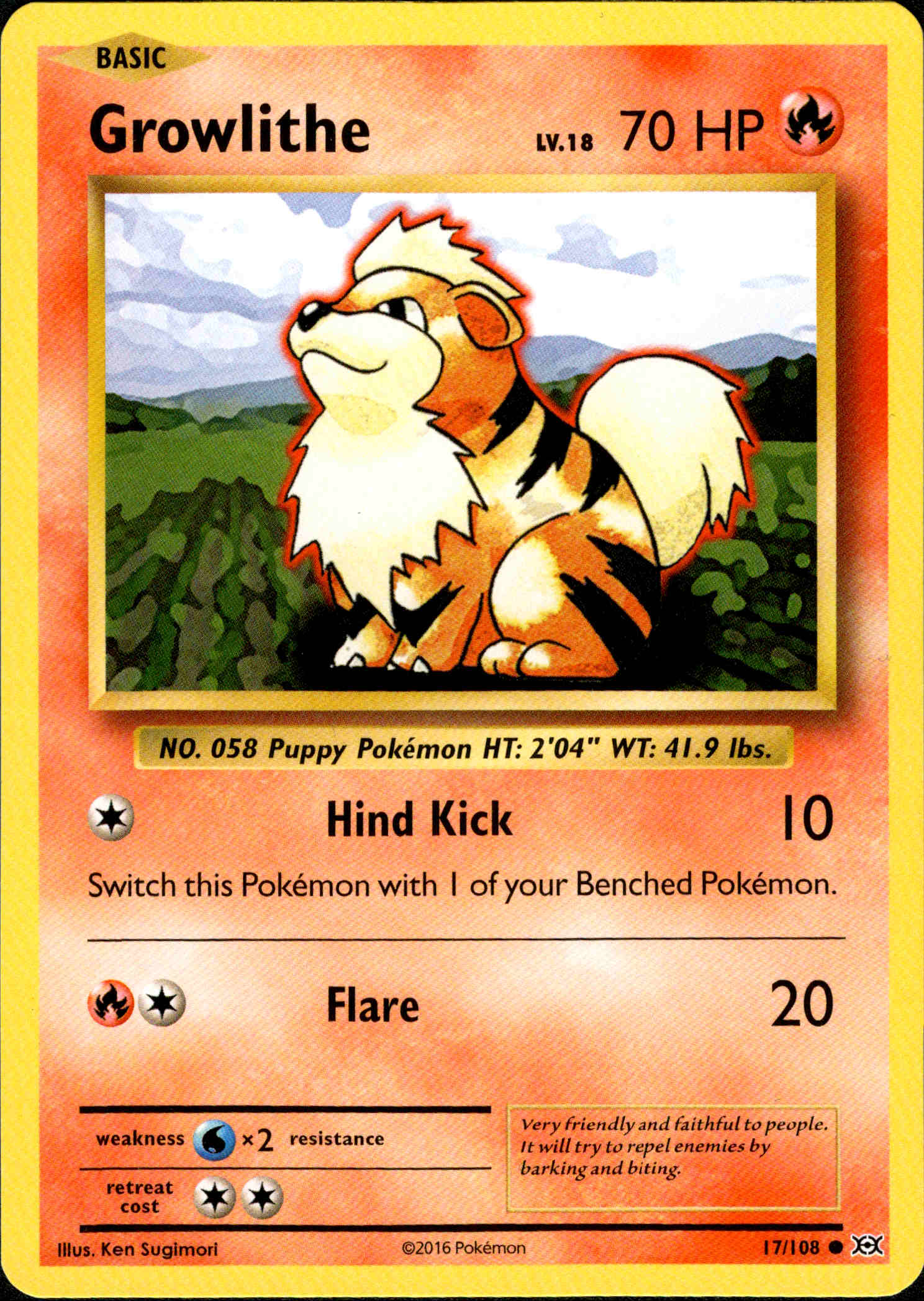 Growlithe - 17/108 - Evolutions - Card Cavern