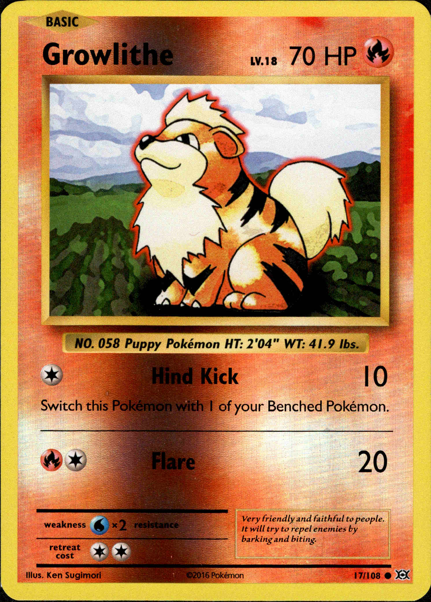 Growlithe - 17/108 - Evolutions - Reverse Holo - Card Cavern