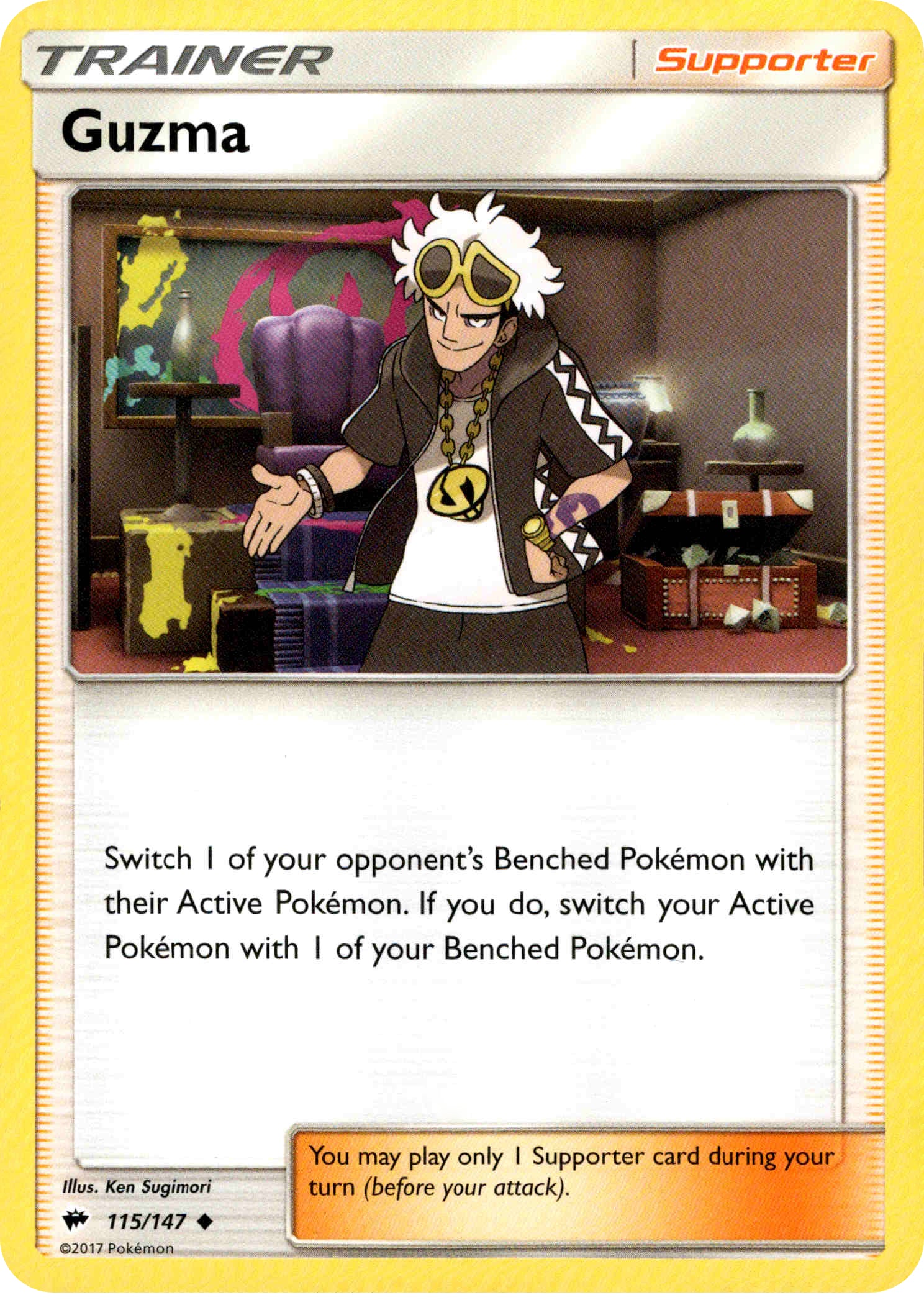 Guzma - 115/147 - Burning Shadows - Card Cavern