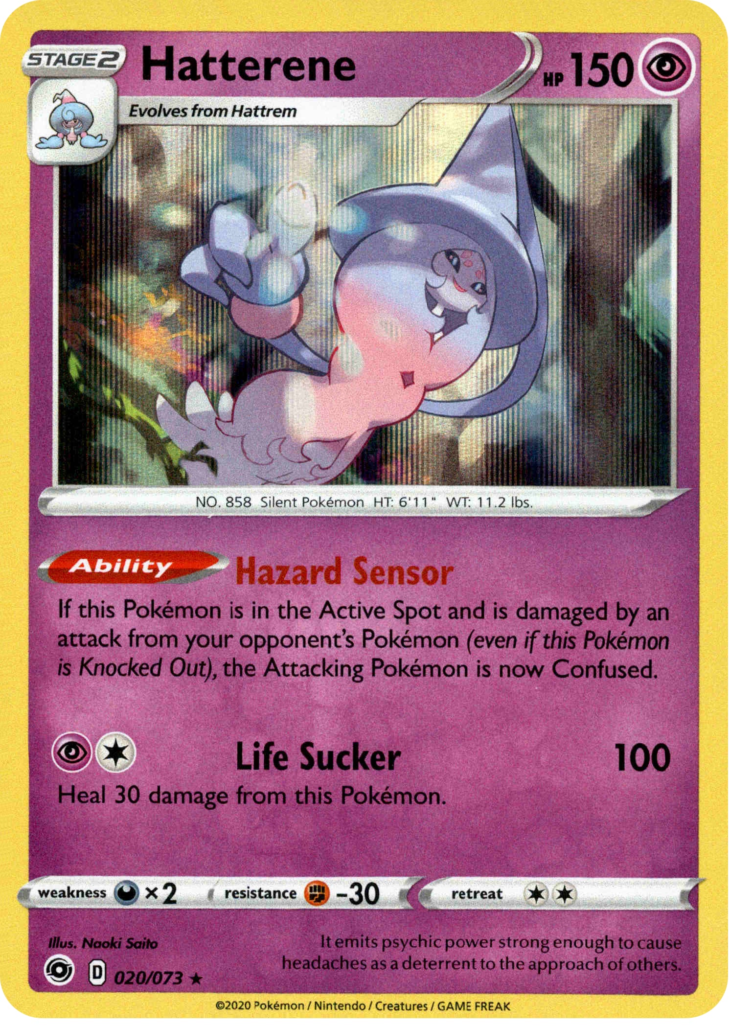 Hatterene - 20/73 - Champion's Path - Holo - Card Cavern