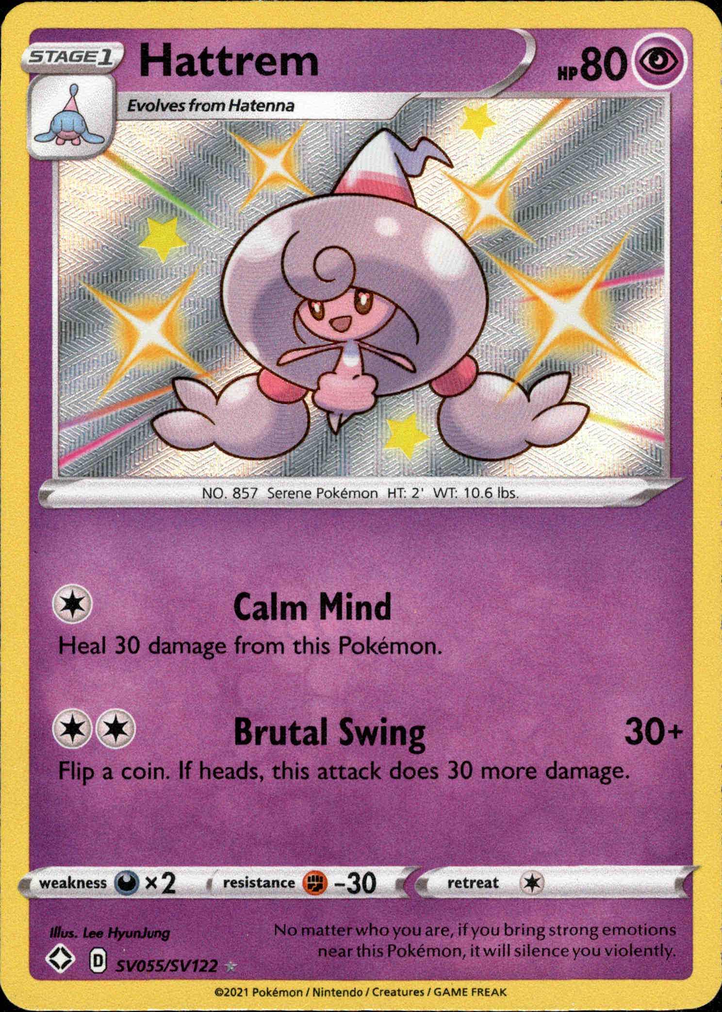 Hattrem - SV055/SV122 - Shining Fates - Holo - Card Cavern