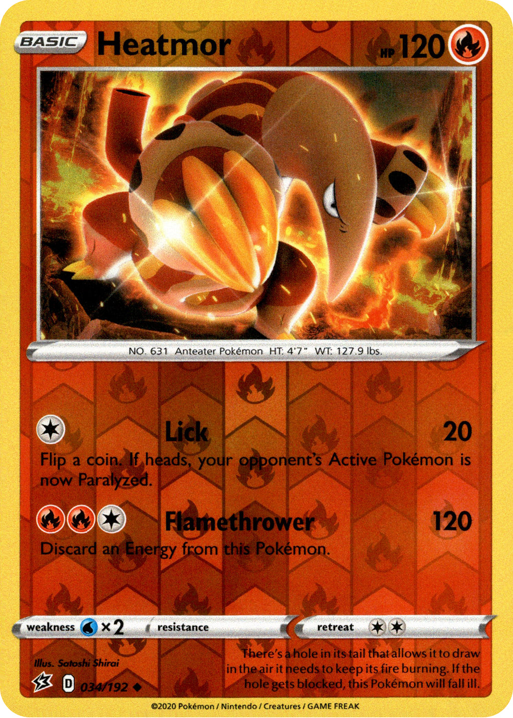 heatmor pokemon card Heatmor - 34/192 - Rebel Clash