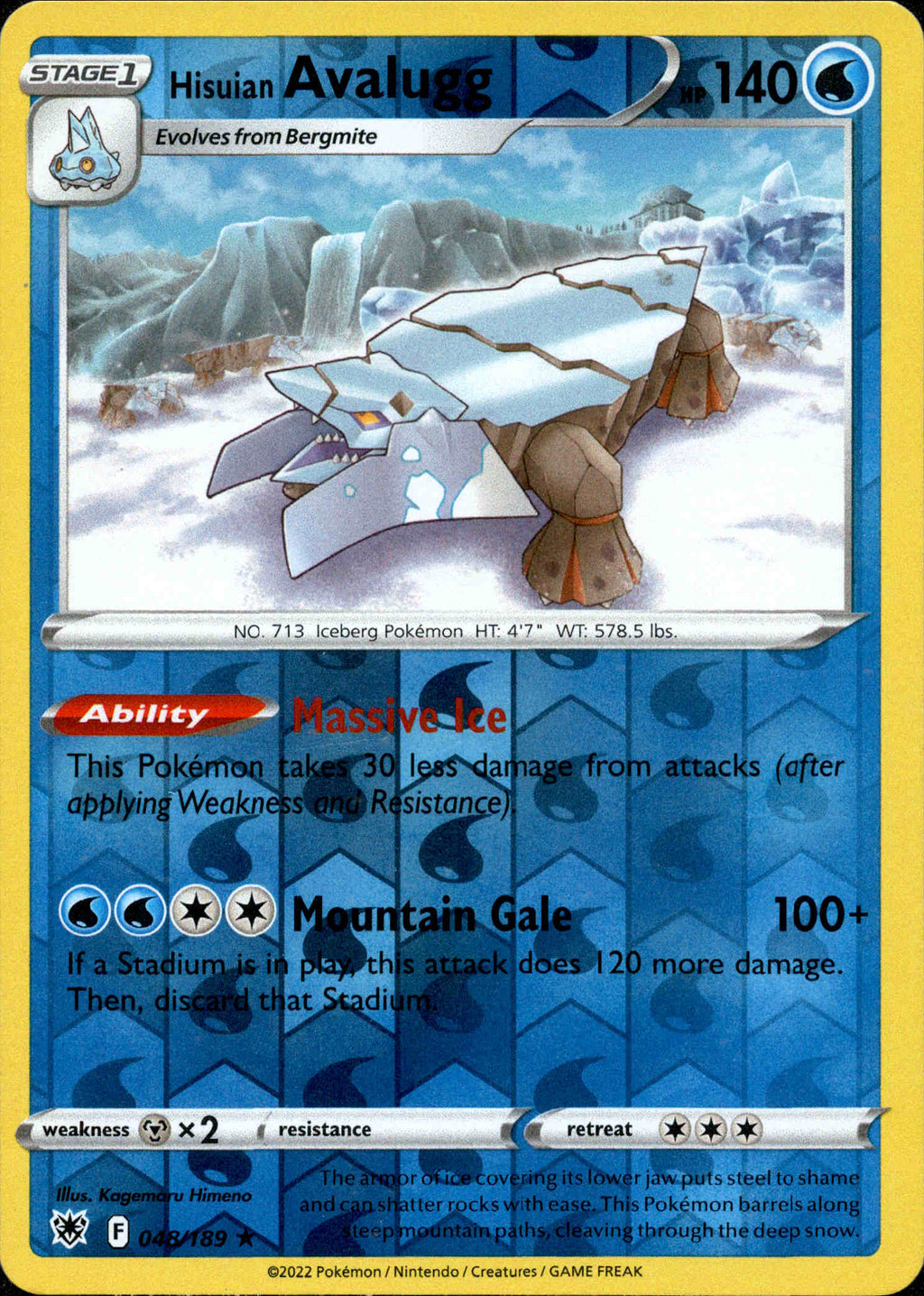 avalugg pokemon card Hisuian Avalugg - 048/189 - Astral Radiance