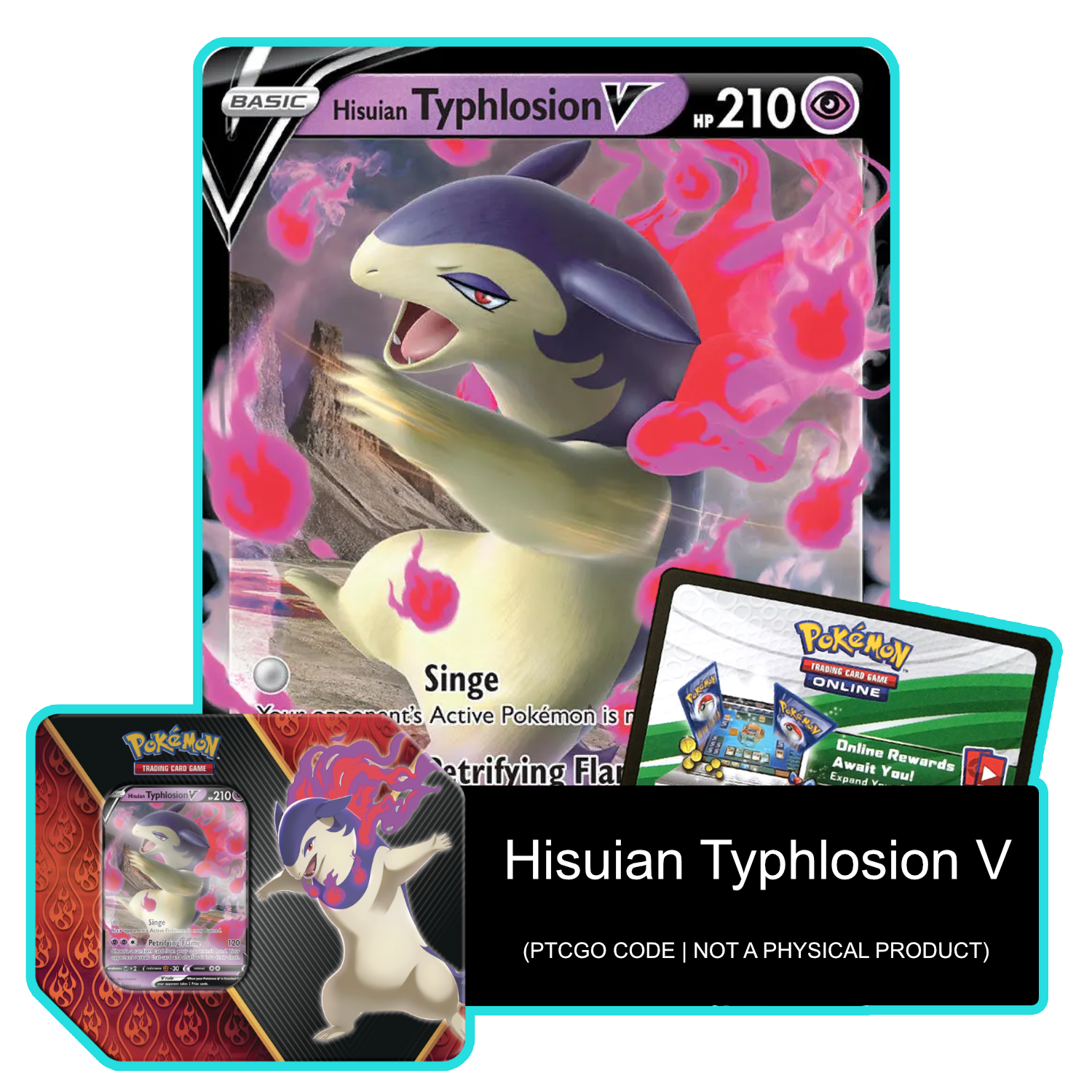 Divergent Powers Tin: Hisuian Typhlosion V SWSH237 - Pokemon TCG Live Code - Card Cavern