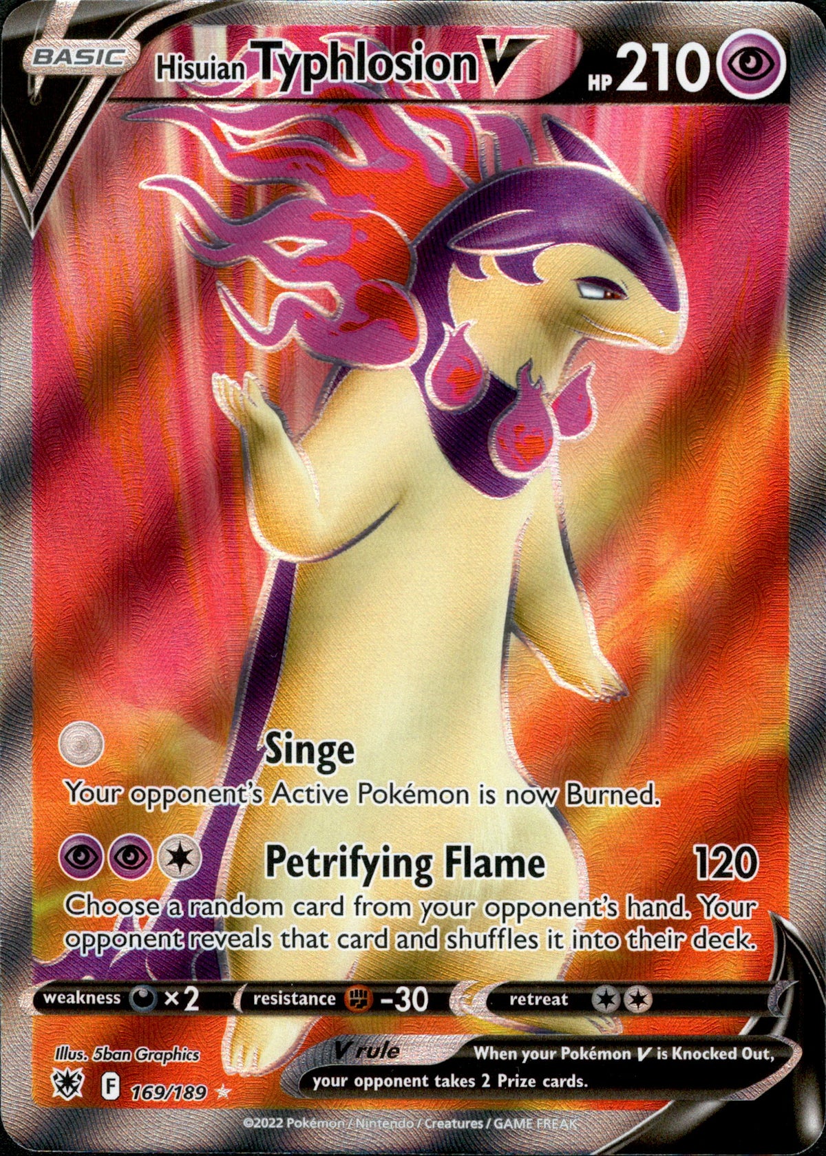 Hisuian Typhlosion V Full Art - 169/189 - Astral Radiance - Holo - Card Cavern