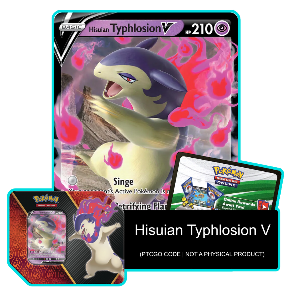 Divergent Powers Tin: Hisuian Typhlosion V SWSH237 - Pokemon TCG Live Card Cavern Trading Cards, LLC Divergent Powers Tin: Hisuian Typhlosion V SWSH237 - Pokemon TCG Live Card Cavern Trading Cards, LLC
