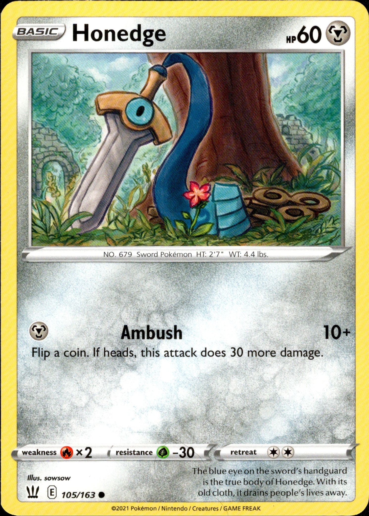 Honedge - 105/163 - Battle Styles - Card Cavern