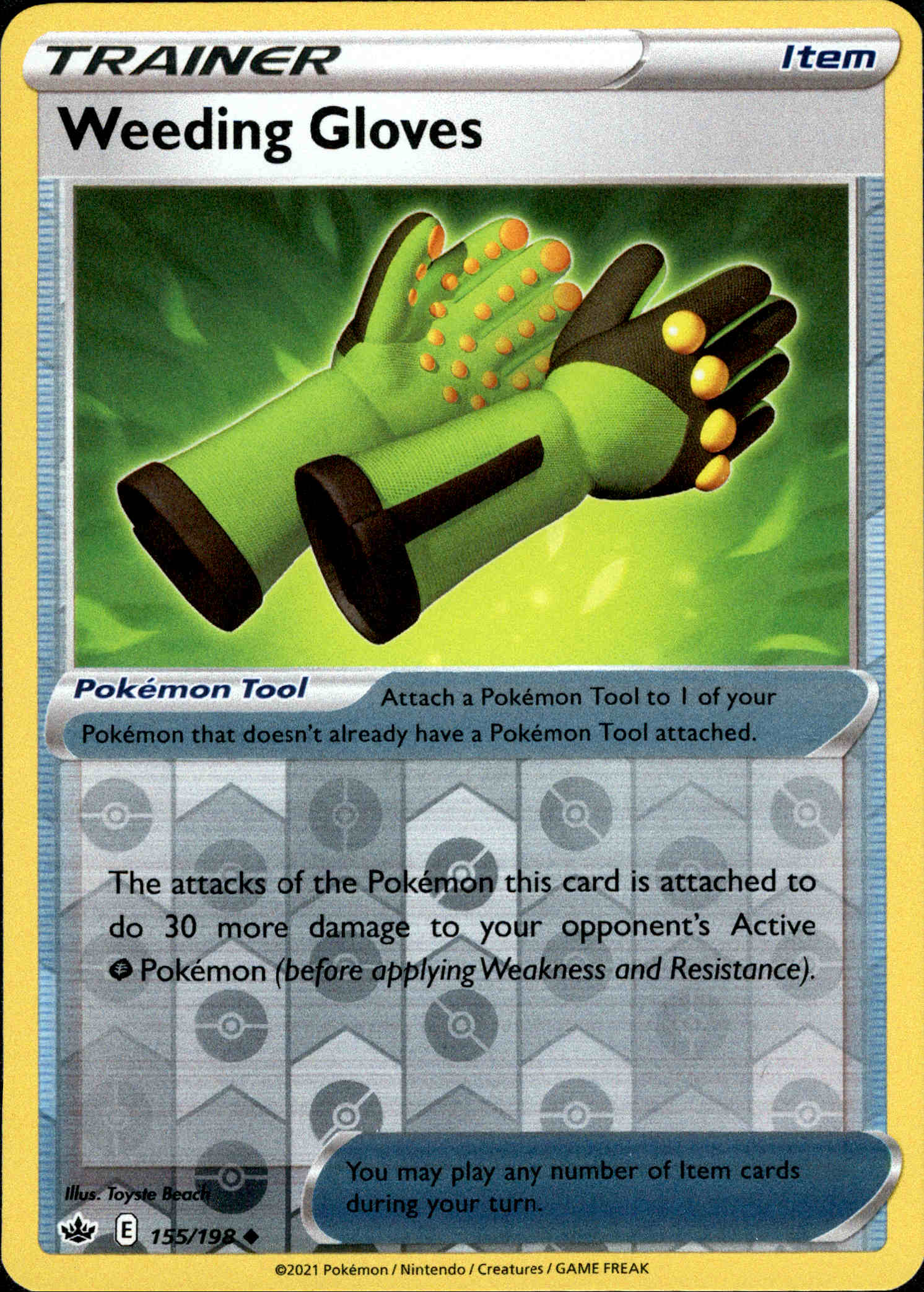 Weeding Gloves - 155/198 - Chilling Reign - Reverse Holo - Card Cavern