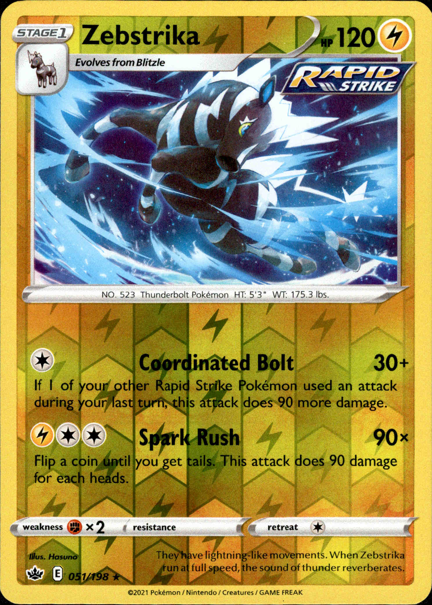 Zebstrika - 051/198 - Chilling Reign - Reverse Holo - Card Cavern