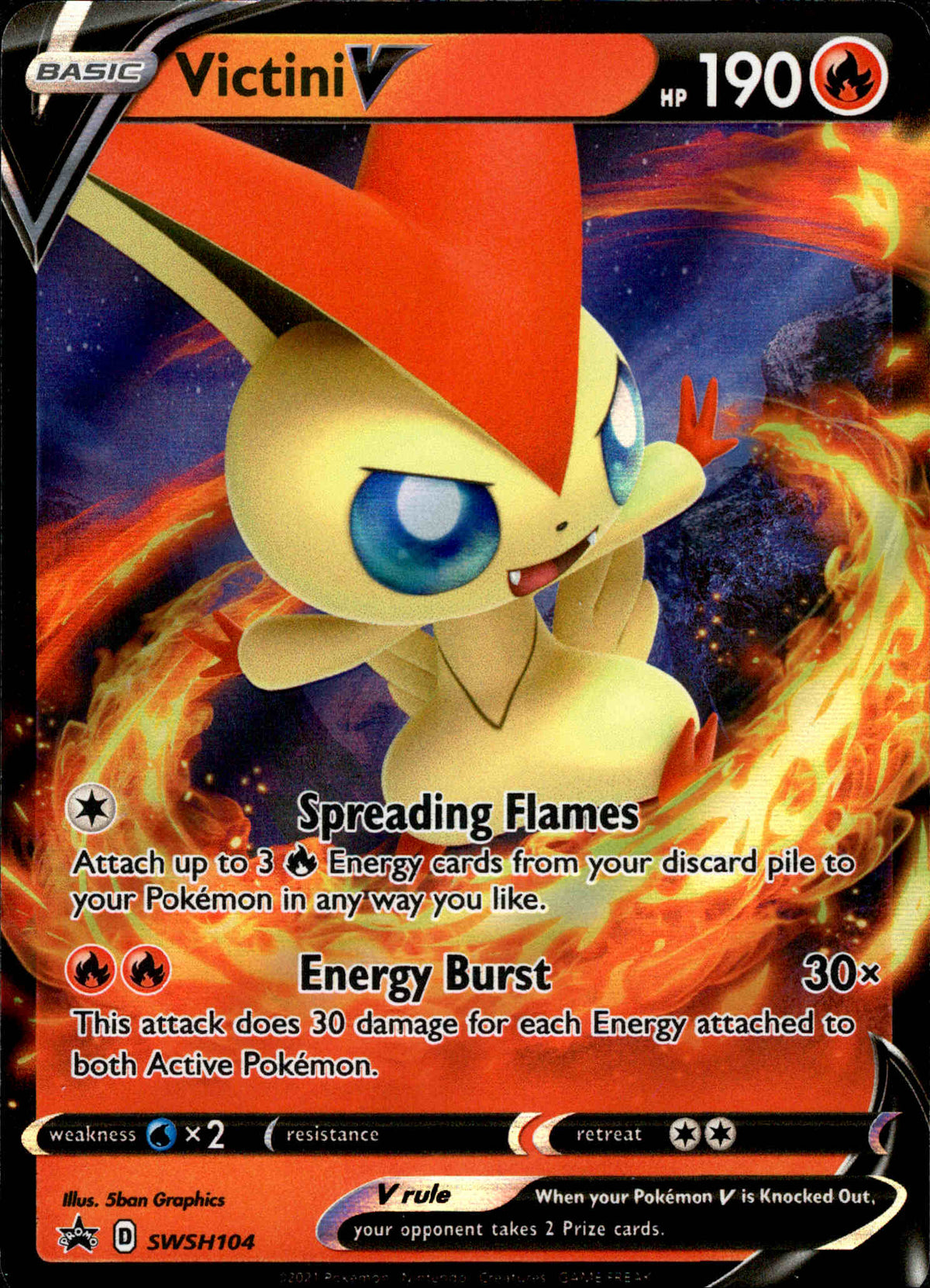 Victini V - SWSH104 - Sword & Shield Promo - Card Cavern