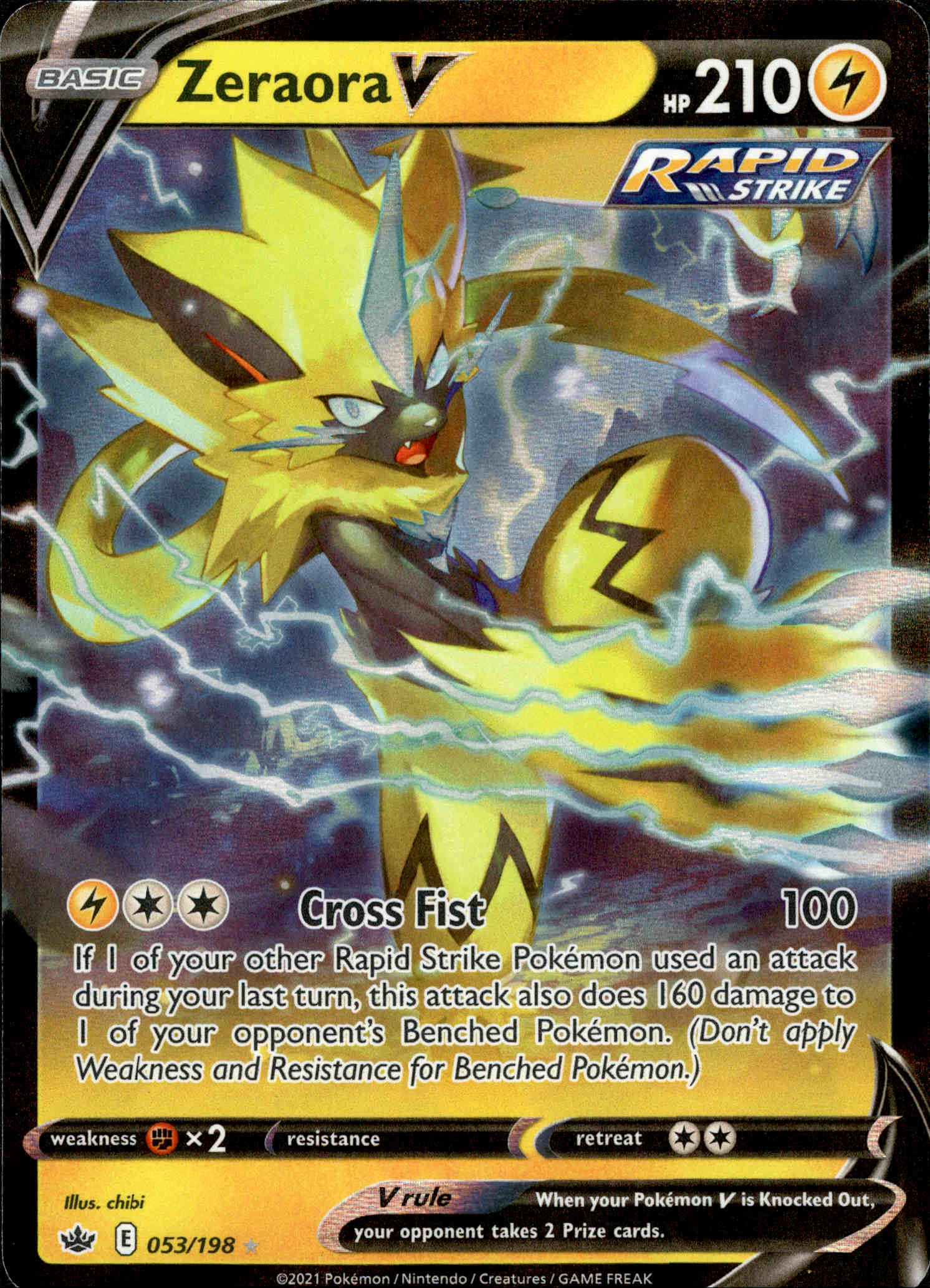 Zeraora V - 053/198 - Chilling Reign - Holo - Card Cavern