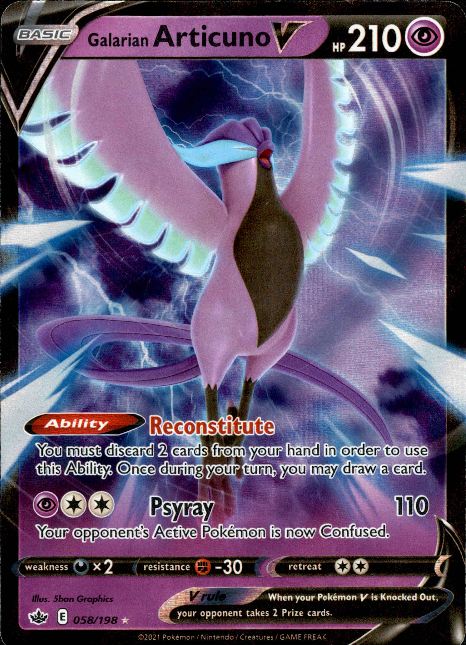 Galarian Articuno V - 058/198 - Chilling Reign - Holo - Card Cavern