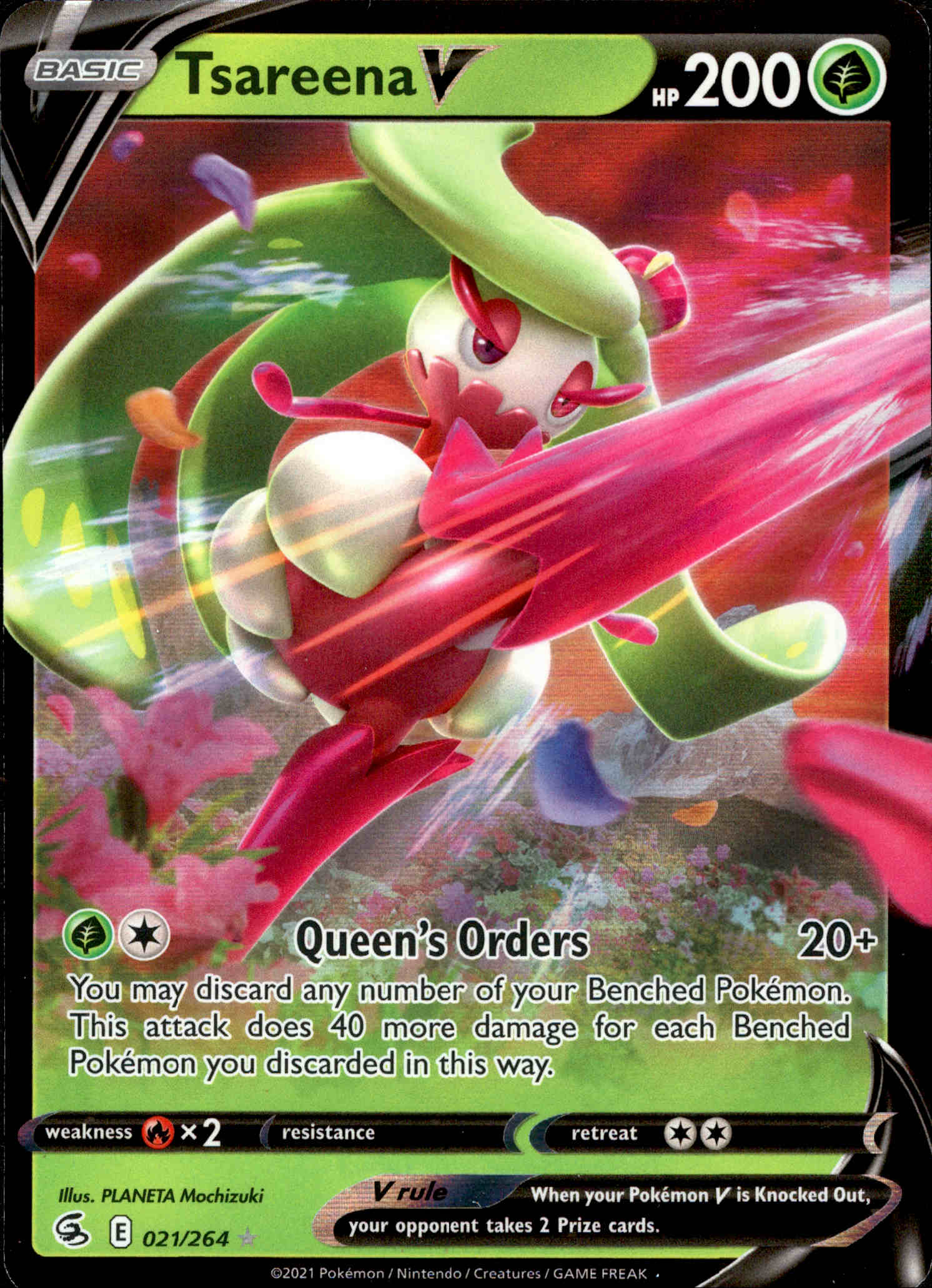 Tsareena V - 021/264 - Fusion Strike - Holo - Card Cavern