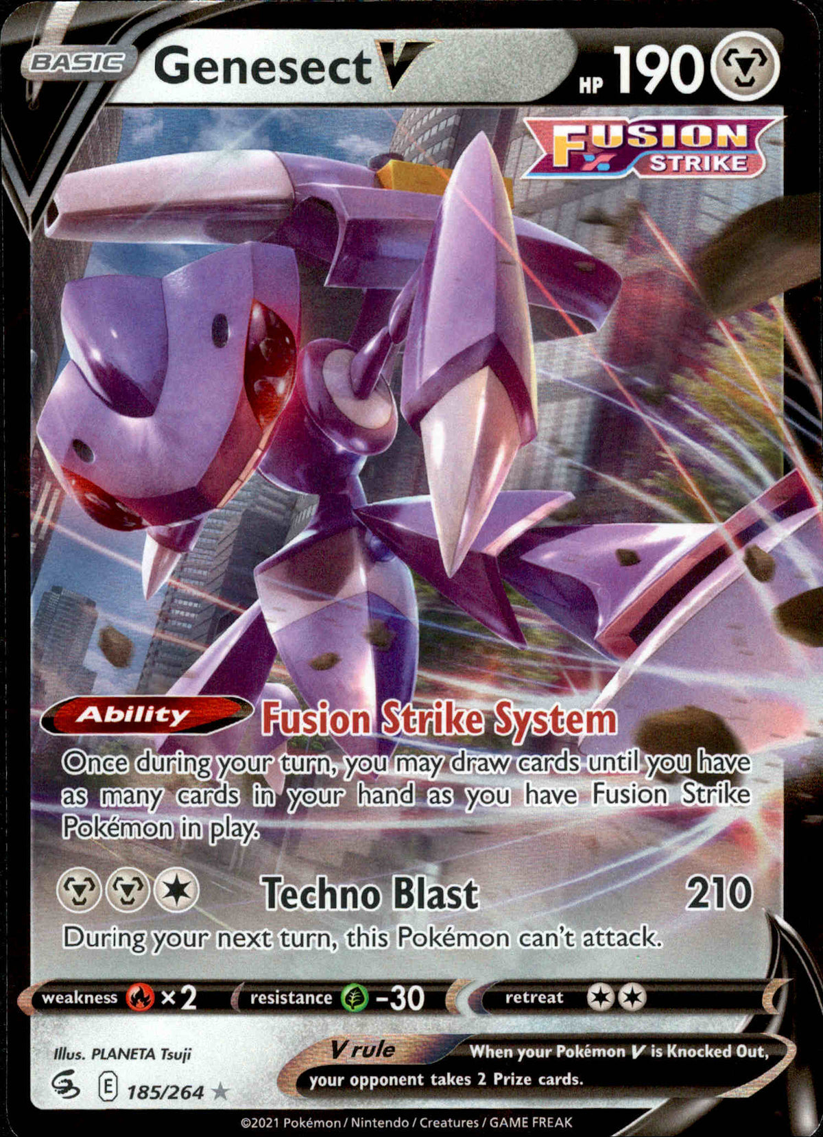 Genesect V - 185/264 - Fusion Strike - Holo - Card Cavern