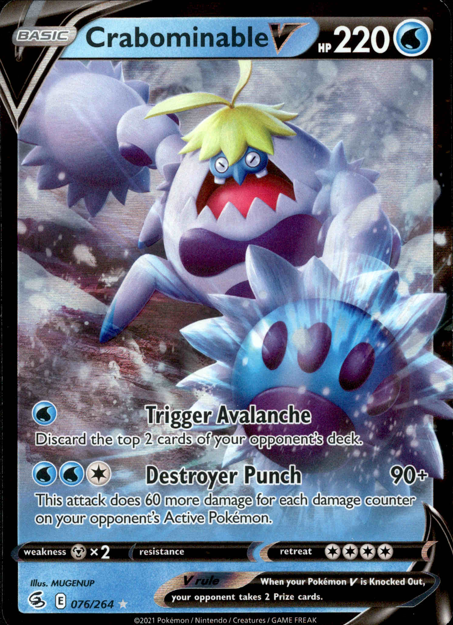 Crabominable V - 076/264 - Fusion Strike - Holo - Card Cavern
