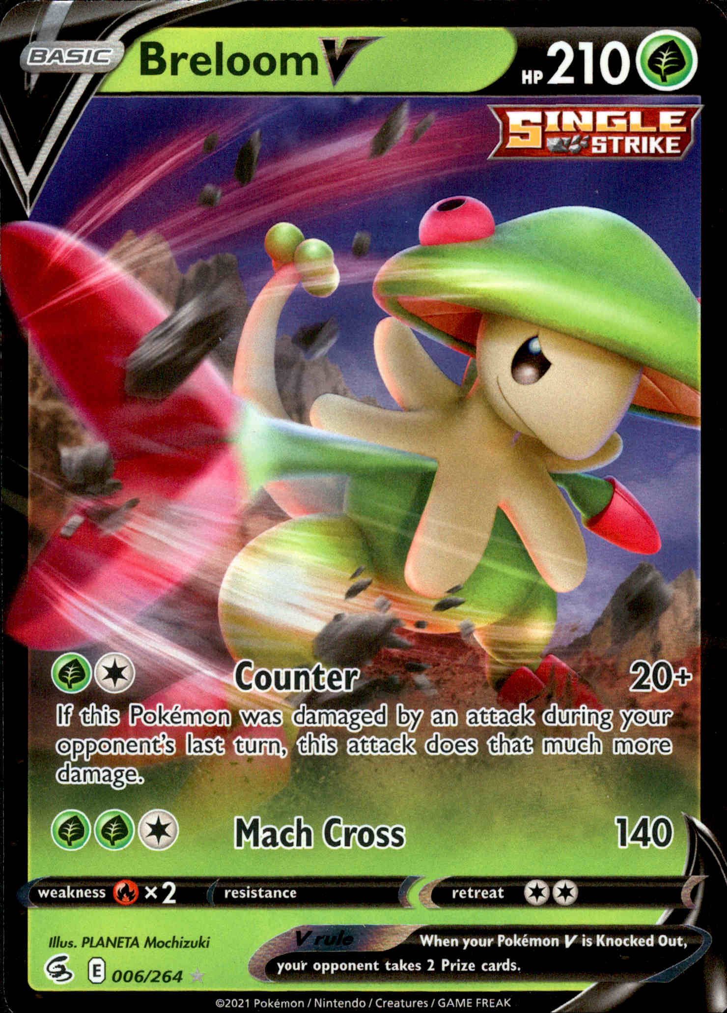 Breloom V - 006/264 - Fusion Strike - Holo - Card Cavern