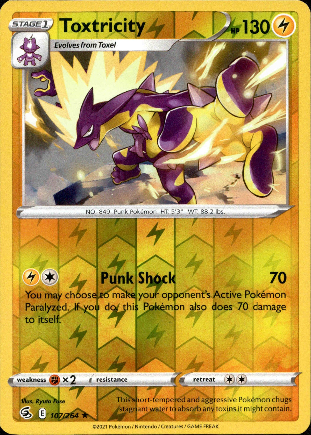 Toxtricity - 107/264 - Fusion Strike - Reverse Holo - Card Cavern