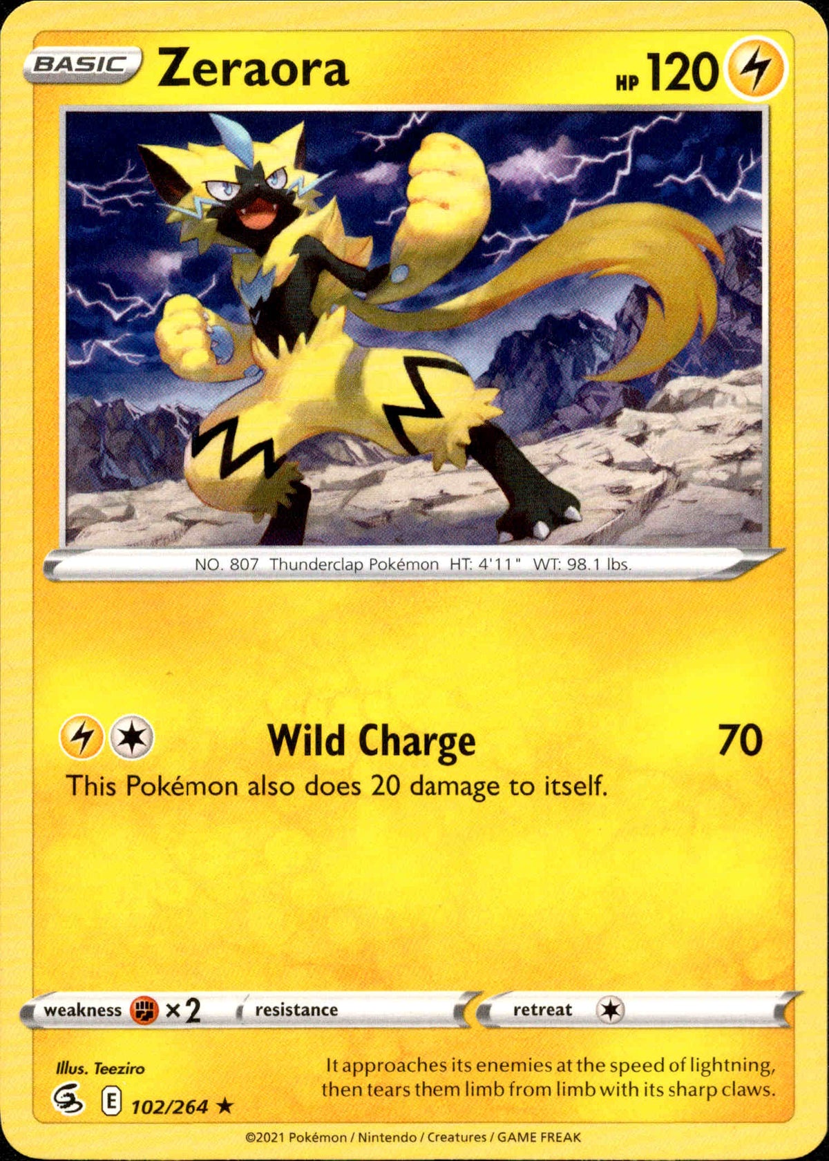 Zeraora - 102/264 - Fusion Strike - Card Cavern