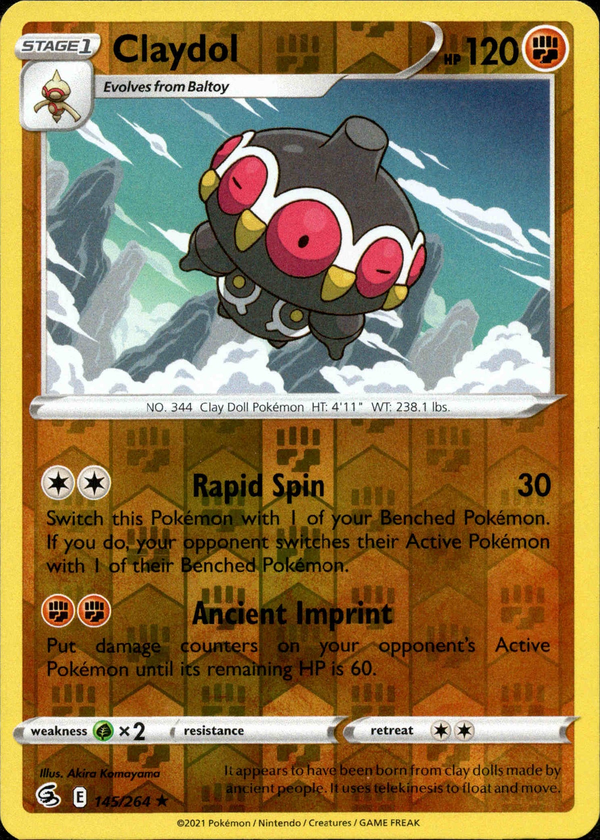 Claydol - 145/264 - Fusion Strike - Reverse Holo - Card Cavern