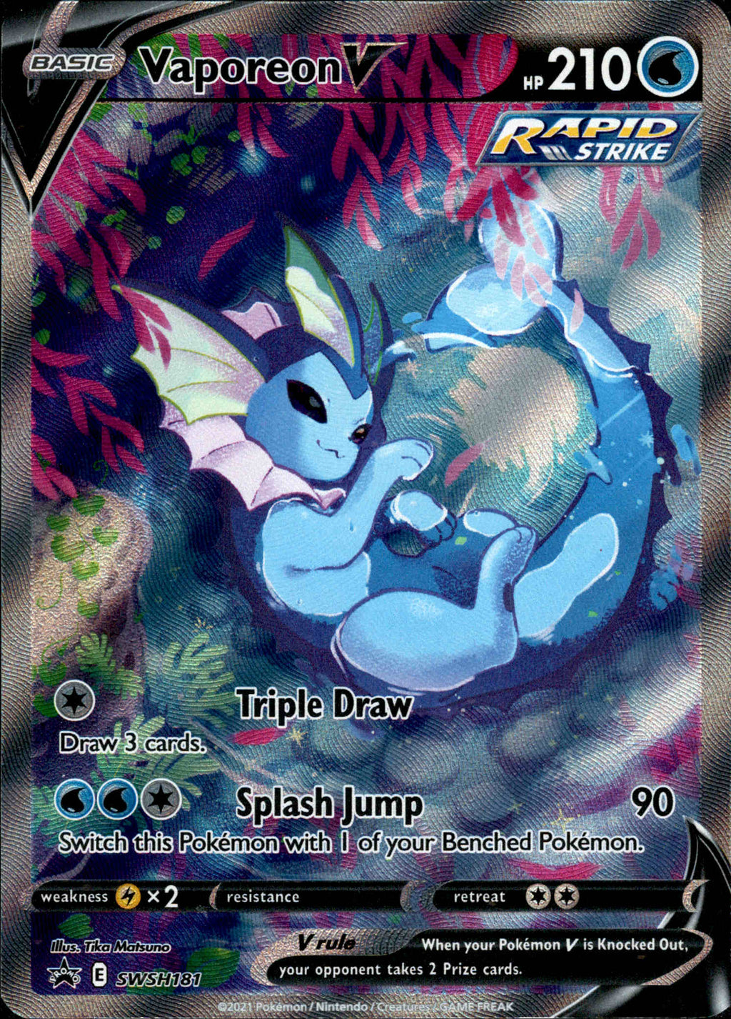 pokemon full art v cards Vaporeon V Full Art - SWSH181
