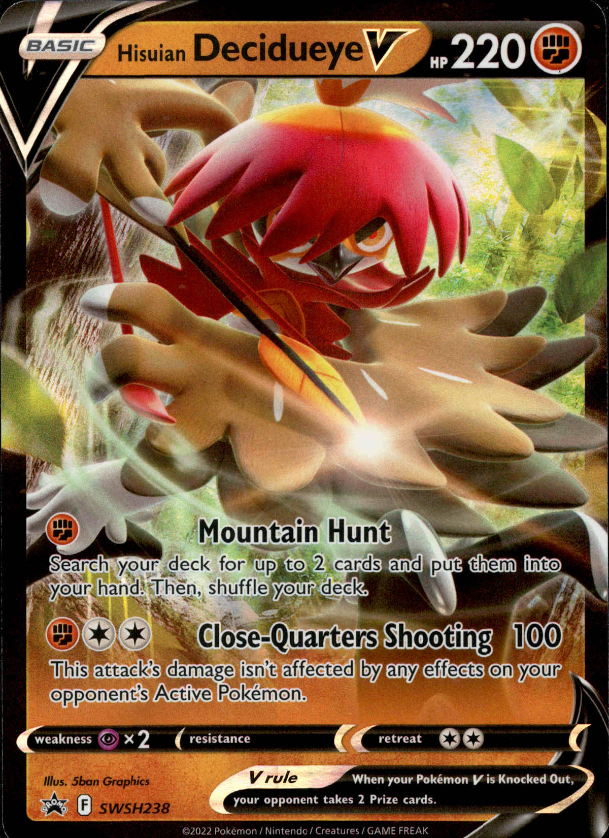Hisuian Decidueye V - SWSH238 - Sword & Shield Promo - Card Cavern