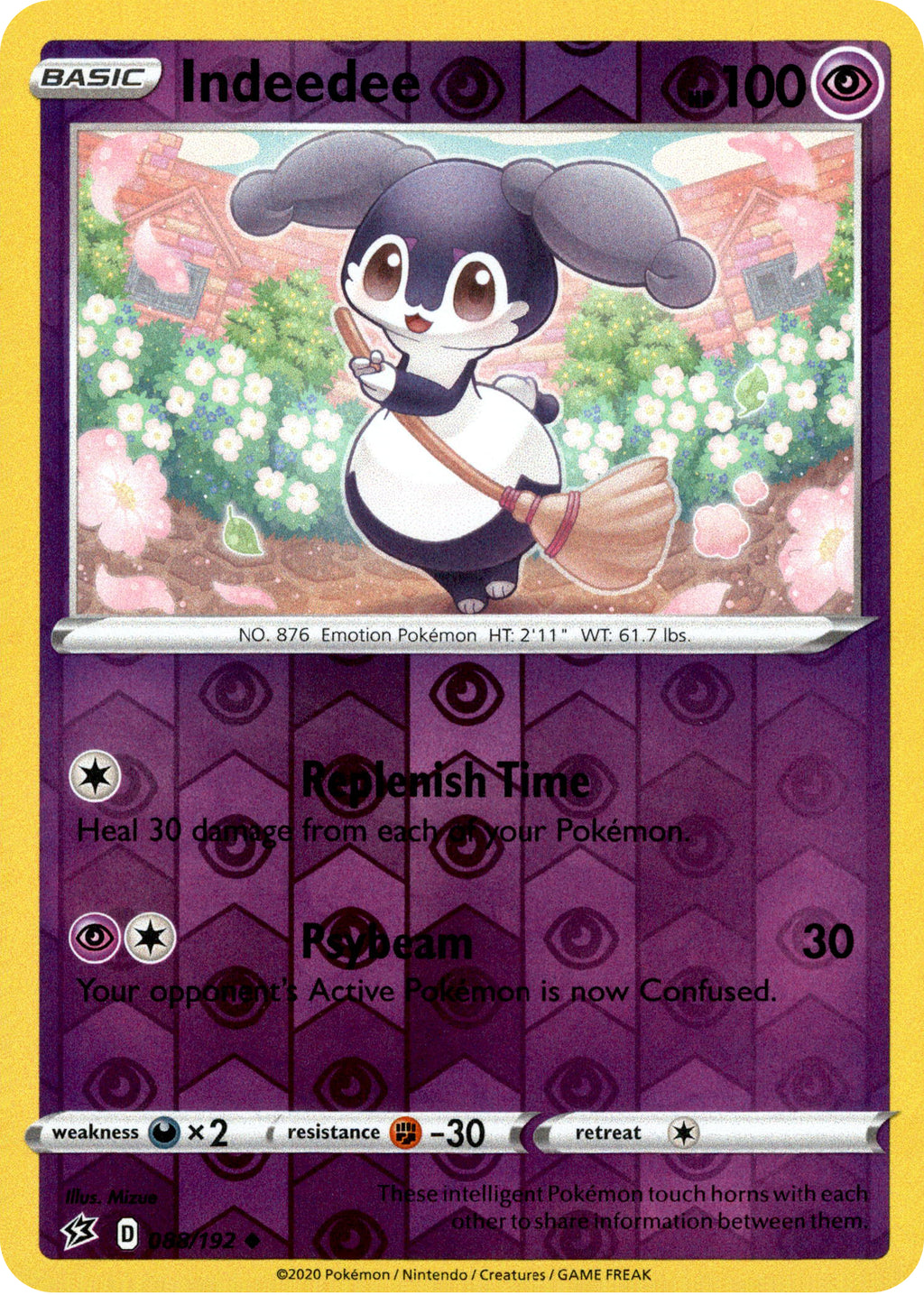 Indeedee - 88/192 - Rebel Clash - Reverse Holo Card Cavern Trading Cards, LLC Indeedee - 88/192 - Rebel Clash - Reverse Holo Card Cavern Trading Cards, LLC