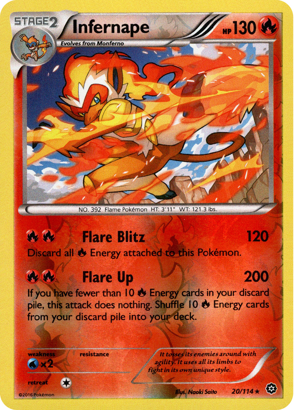 Infernape 20/114 Steam Siege Reverse Holo Card Cavern Trading