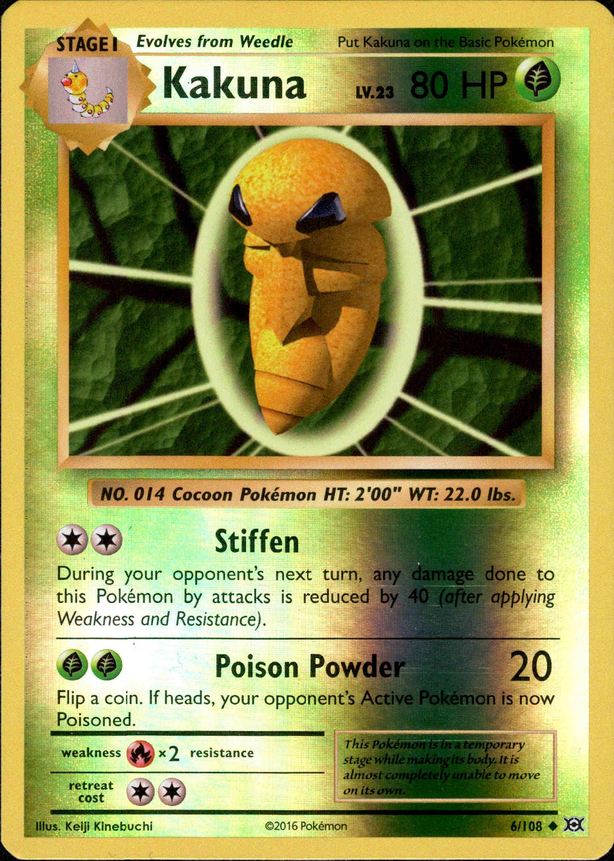 Kakuna - 6/108 - Evolutions - Reverse Holo - Card Cavern