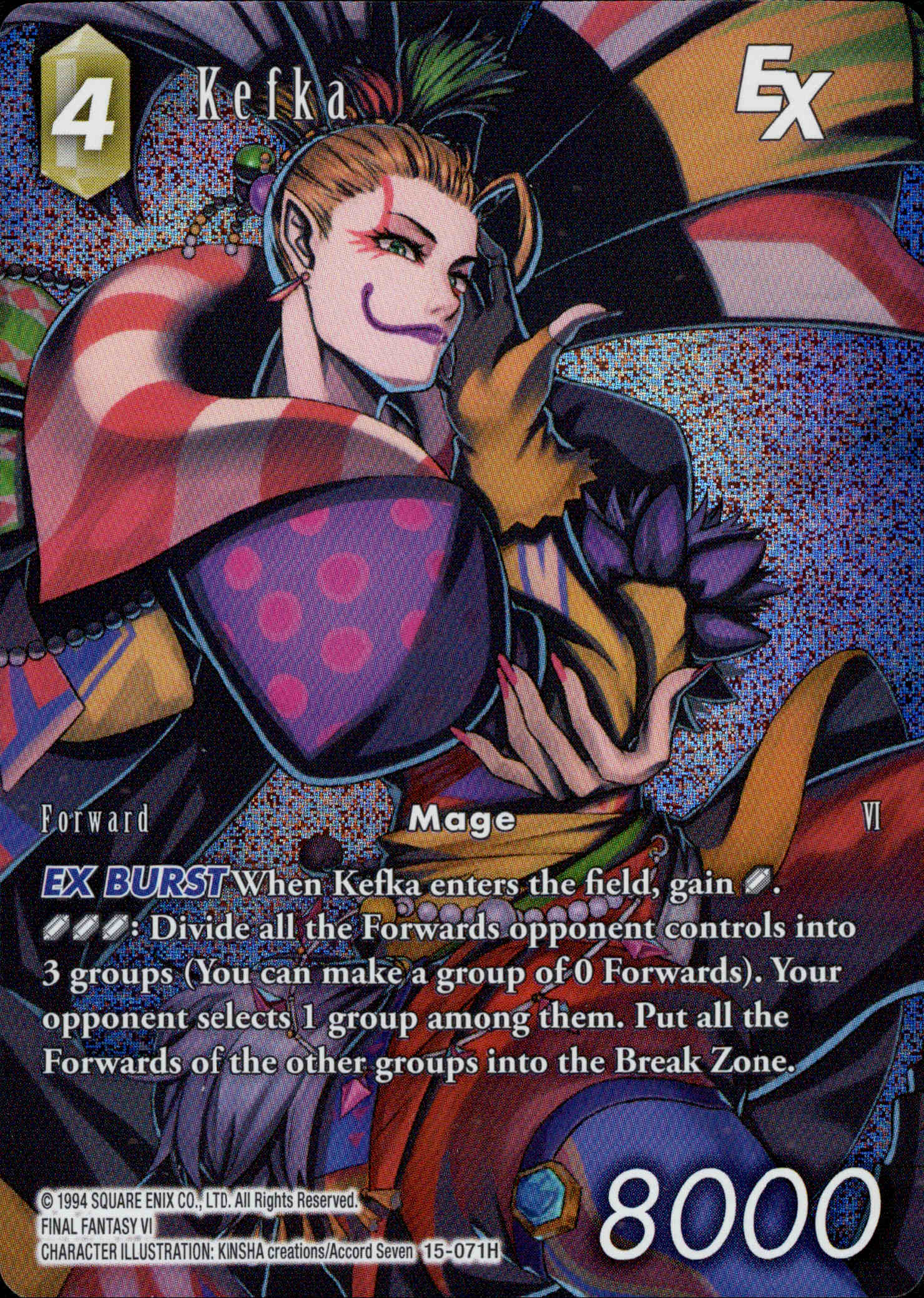 Kefka Full Art - 15-071H - Crystal Dominion - Foil - Card Cavern