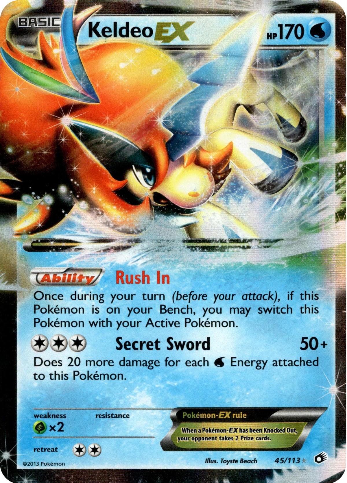 Keldeo EX - 45/113 - Legendary Treasures - Holo - Card Cavern
