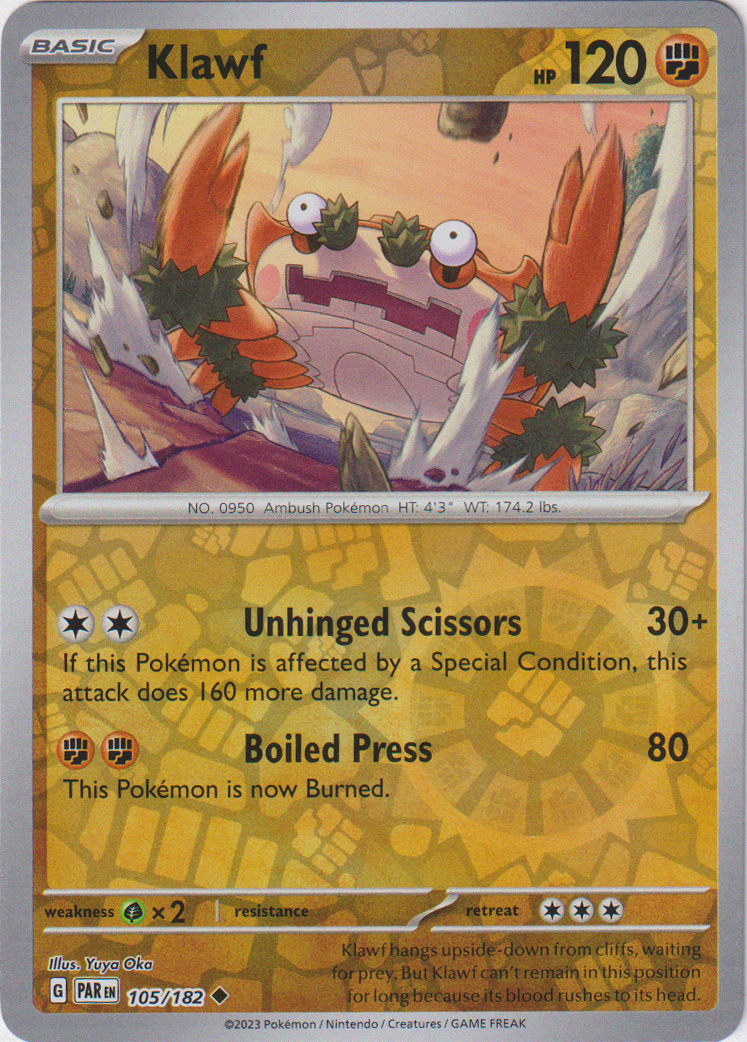Klawf - 105/182 - Paradox Rift - Reverse Holo Klawf - 105/182 - Paradox Rift - Reverse Holo