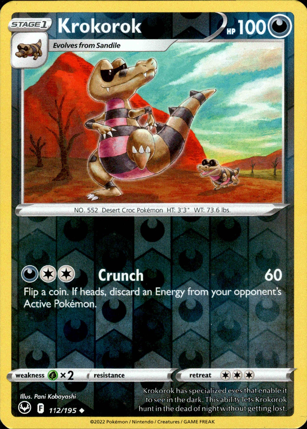 Krokorok - 112/195 - Silver Tempest - Reverse Holo - Card Cavern