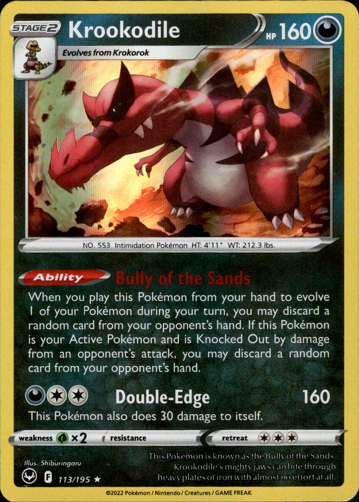 Krookodile - 113/195 - Silver Tempest - Holo - Card Cavern